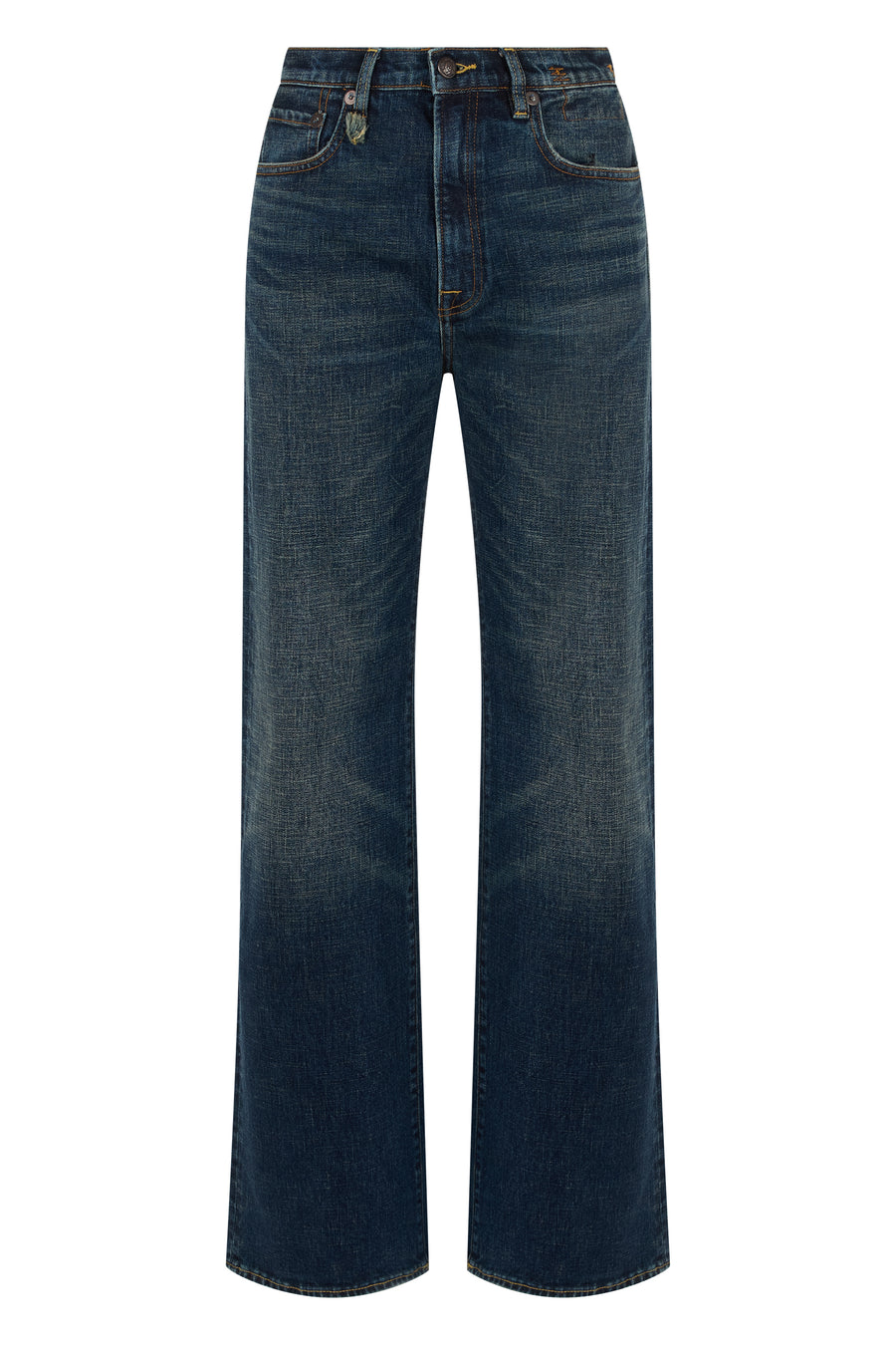 Wide-Leg Jeans Blue Cotton