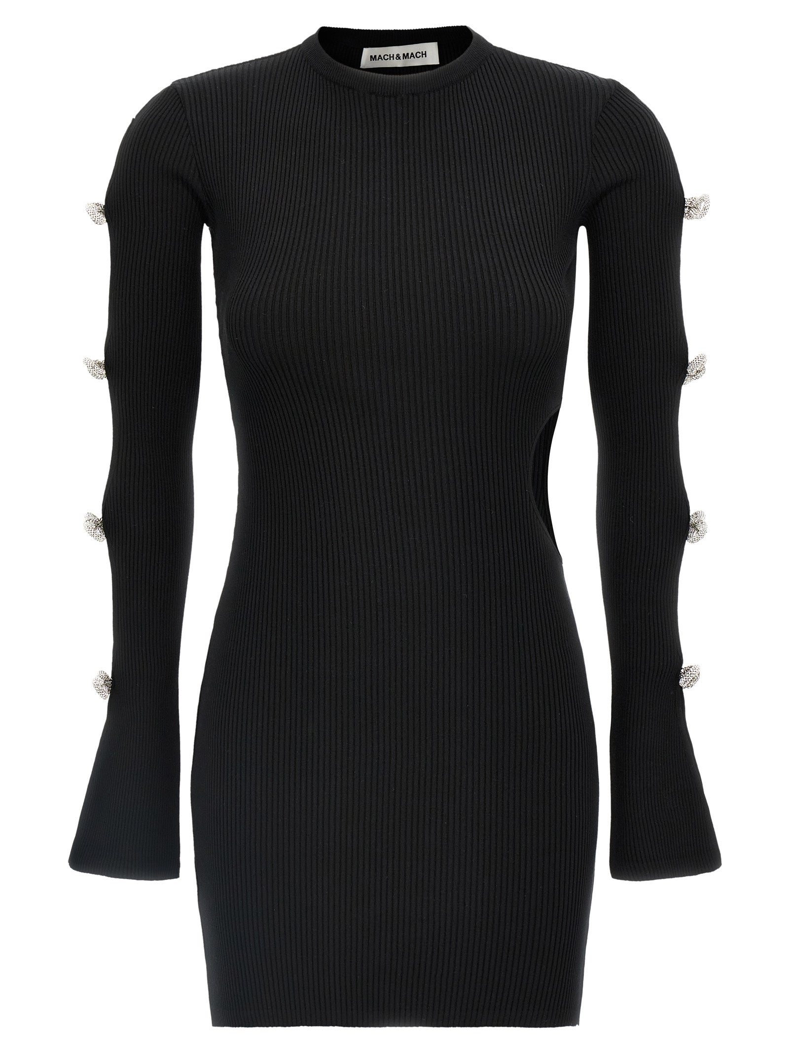 Cut-Out Crystal Bow dress Black Viscose
