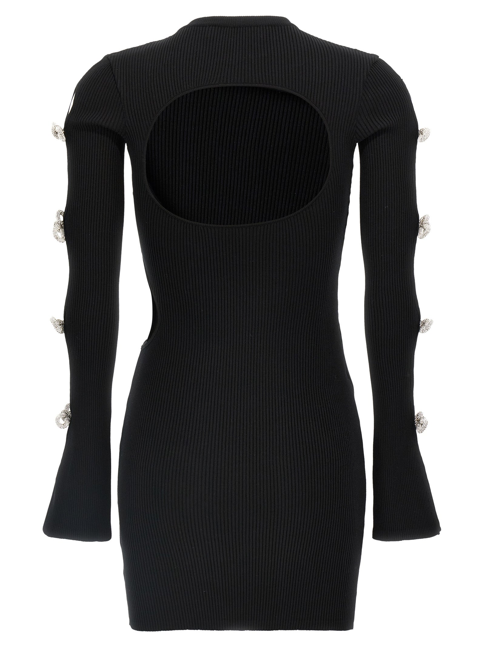 Cut-Out Crystal Bow dress Black Viscose
