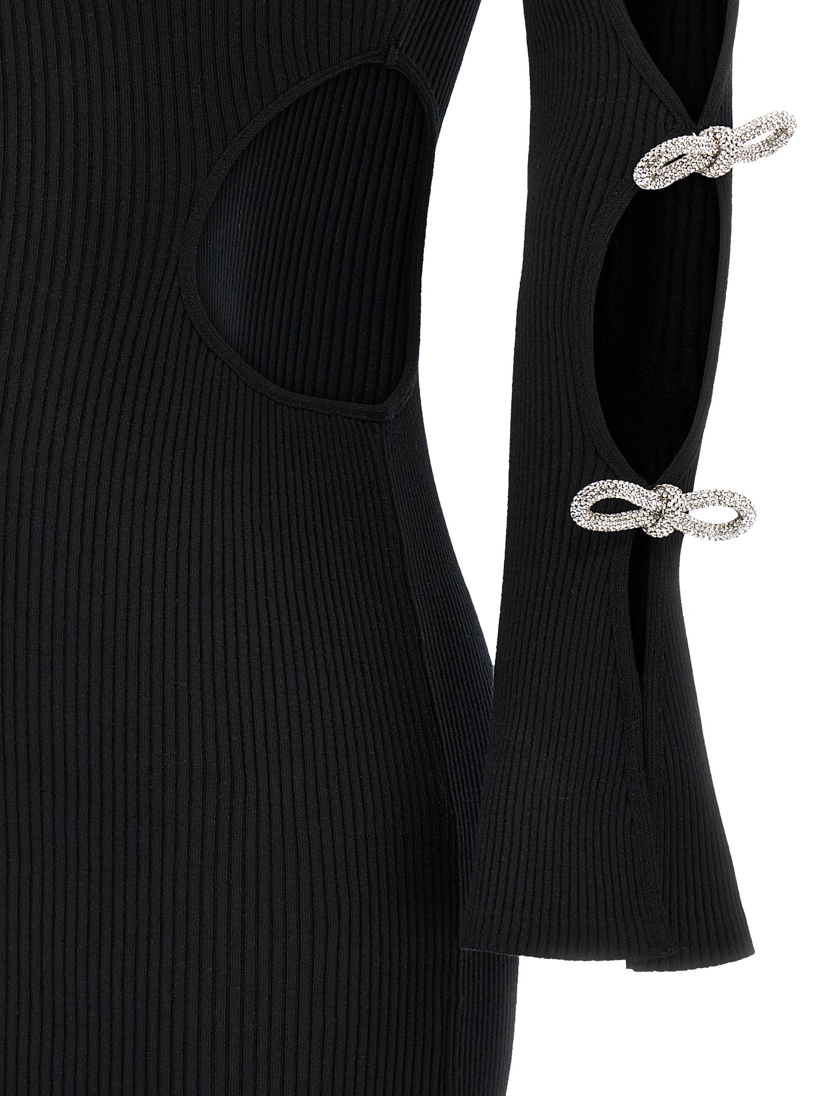 Cut-Out Crystal Bow dress Black Viscose
