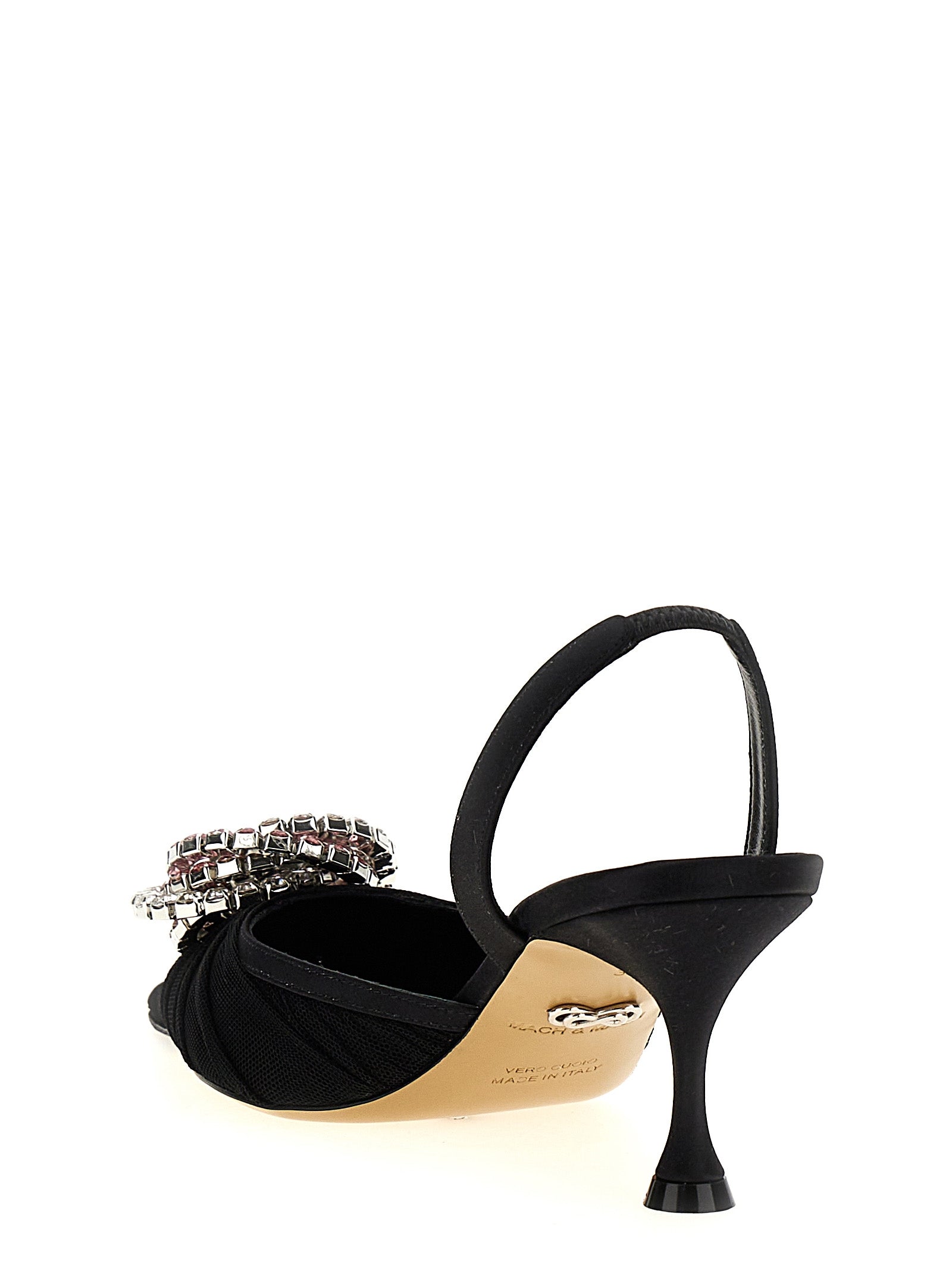 Galaxy slingback Black Polyamide Pumps
