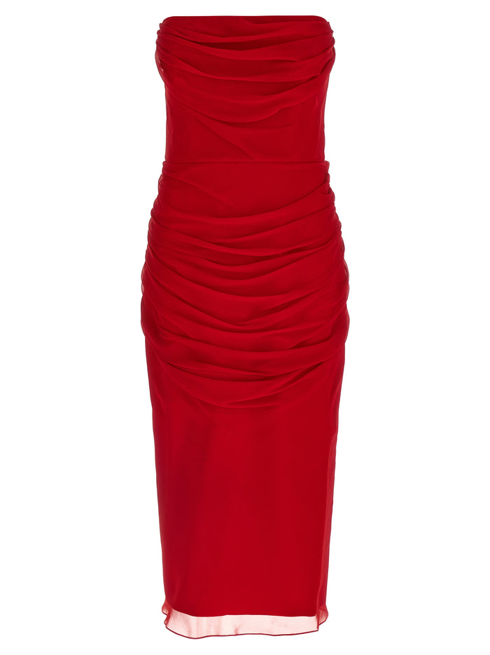 Chiffon dress Red Silk