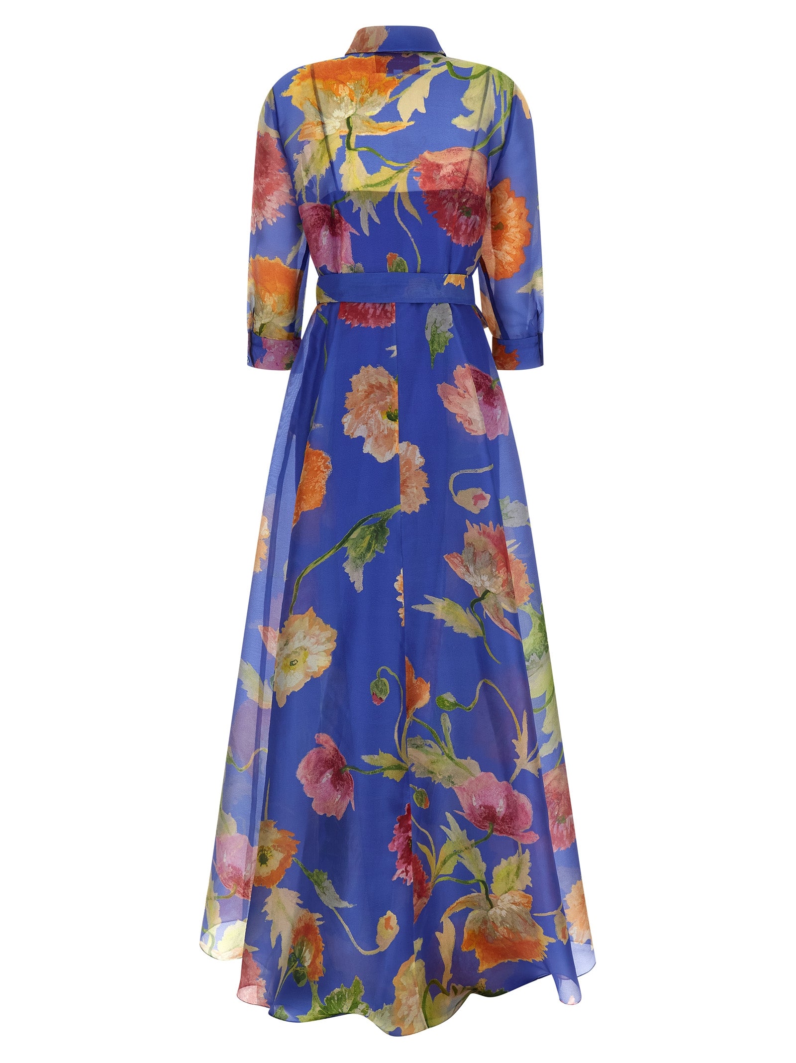 Trench coat dress Blue Silk