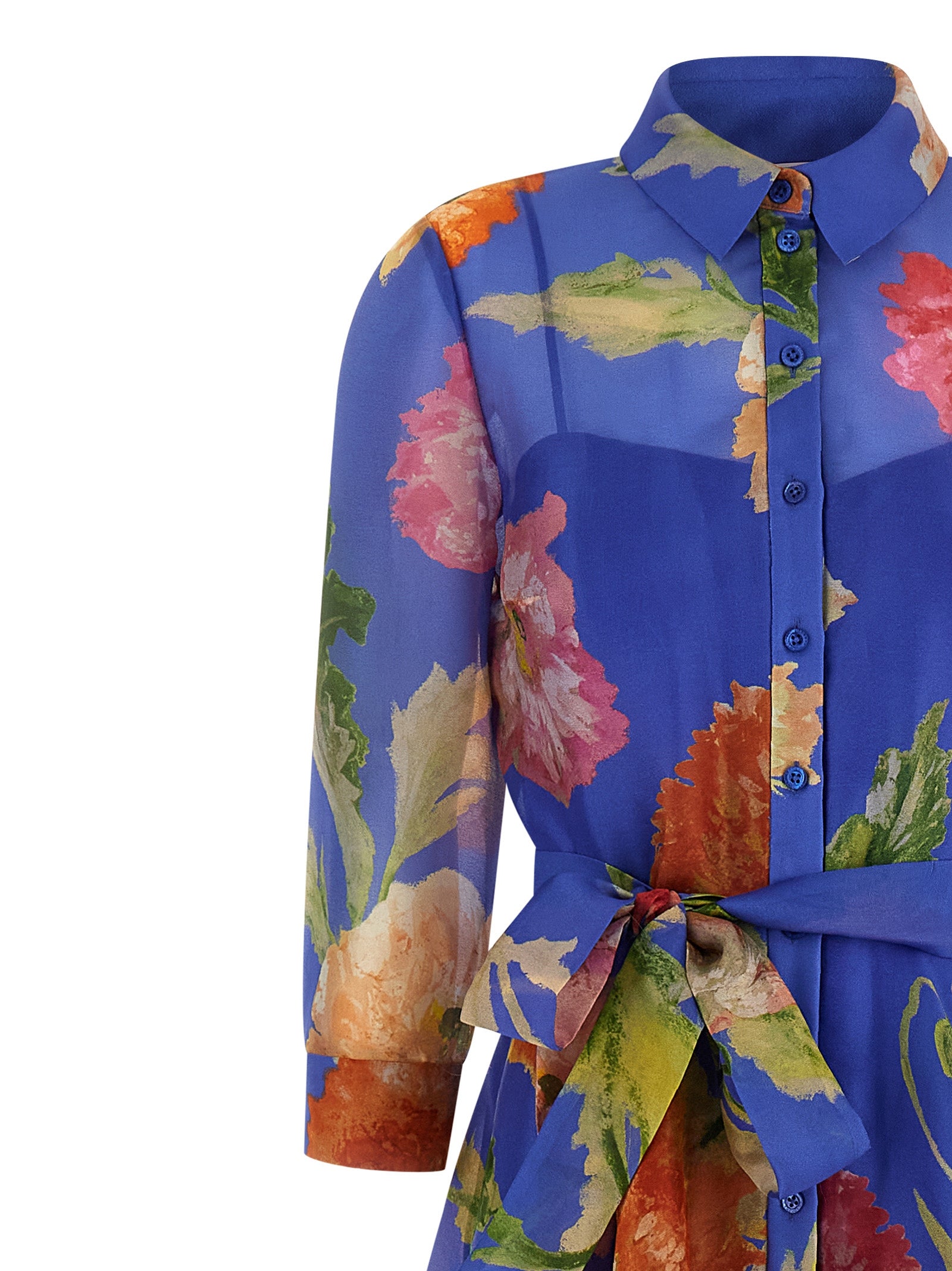 Trench coat dress Blue Silk
