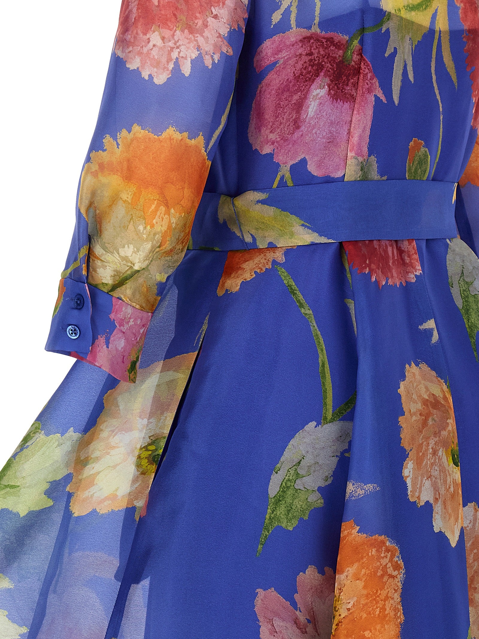 Trench coat dress Blue Silk