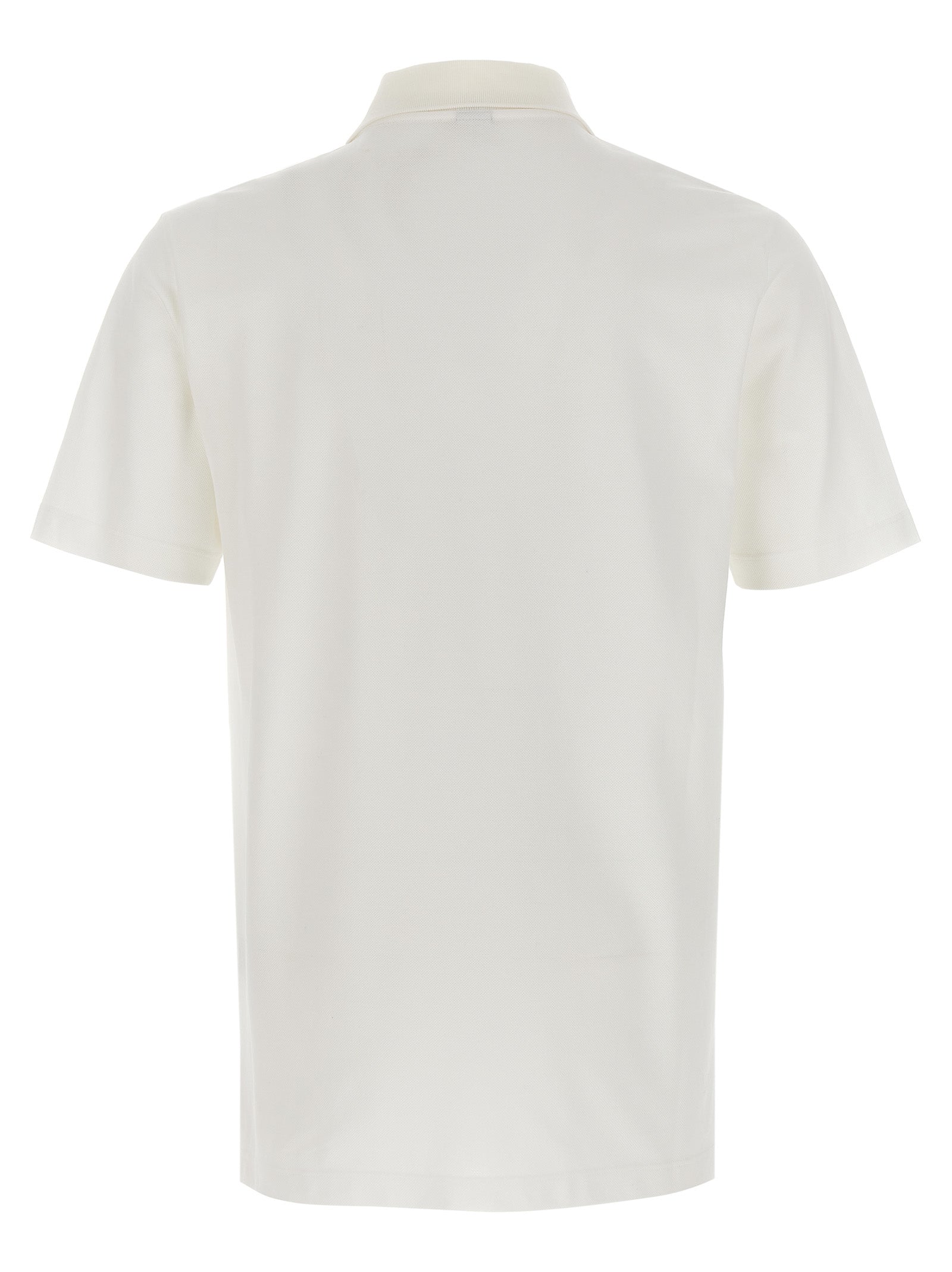 Leather Tab polo shirt White Cotton