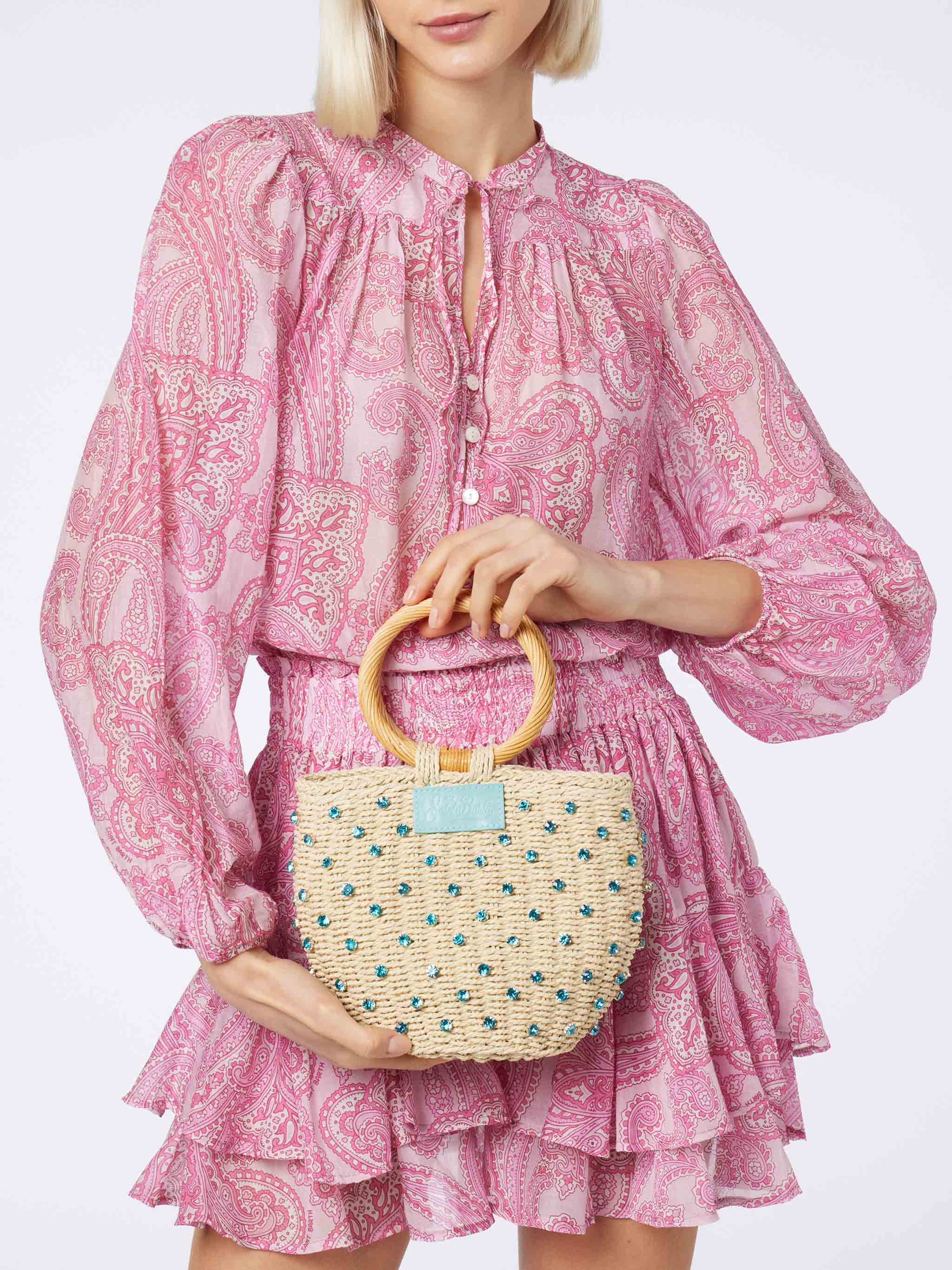 Harper Silk Voile Blouse With Paisley Print Pink Shirt