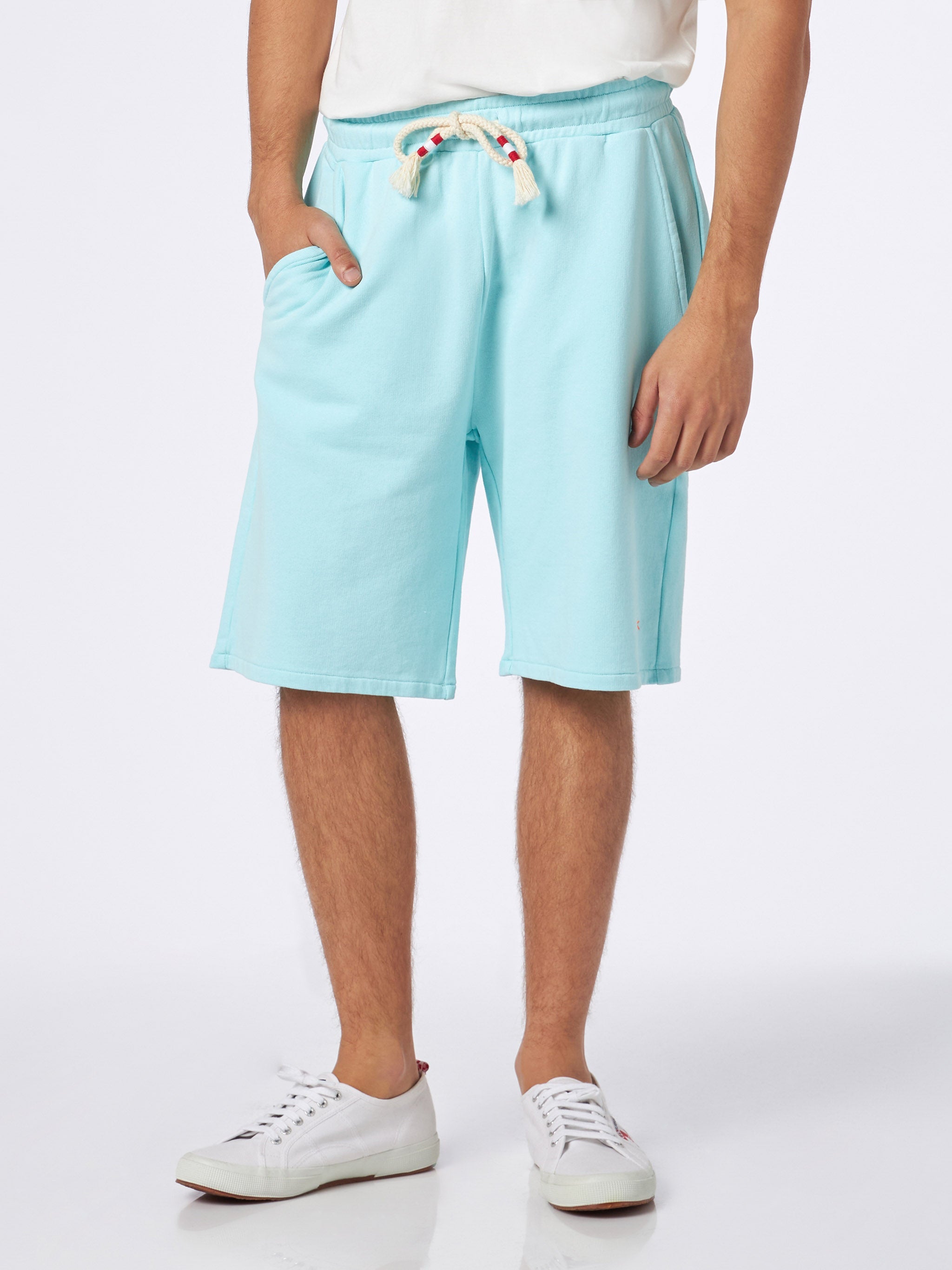 Man Water Green Cotton Bermuda Short Pant