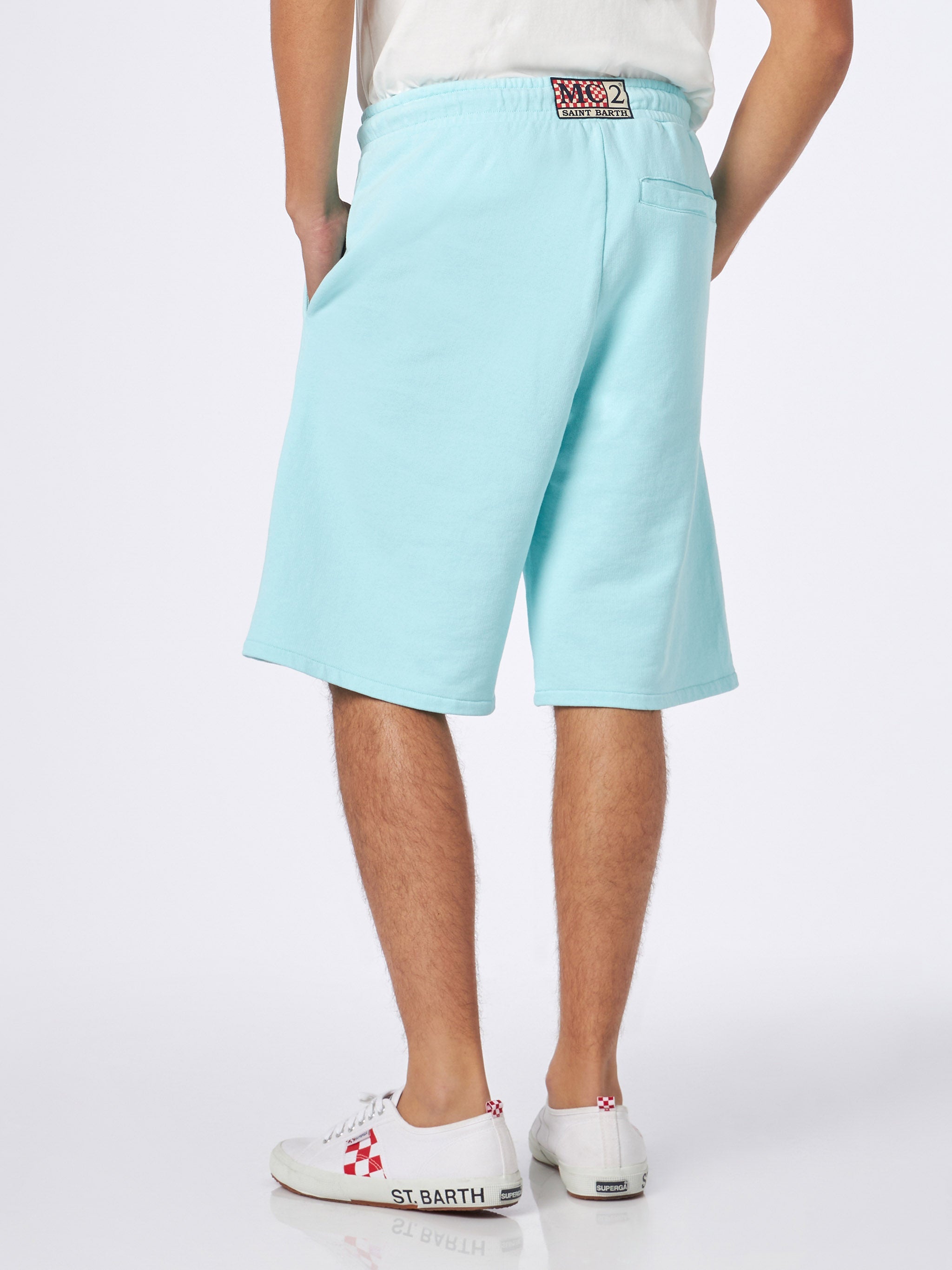 Man Water Green Cotton Bermuda Short Pant