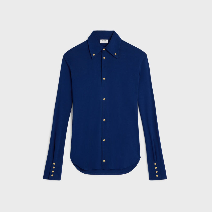Celine Cotton jersey shirt in navy
