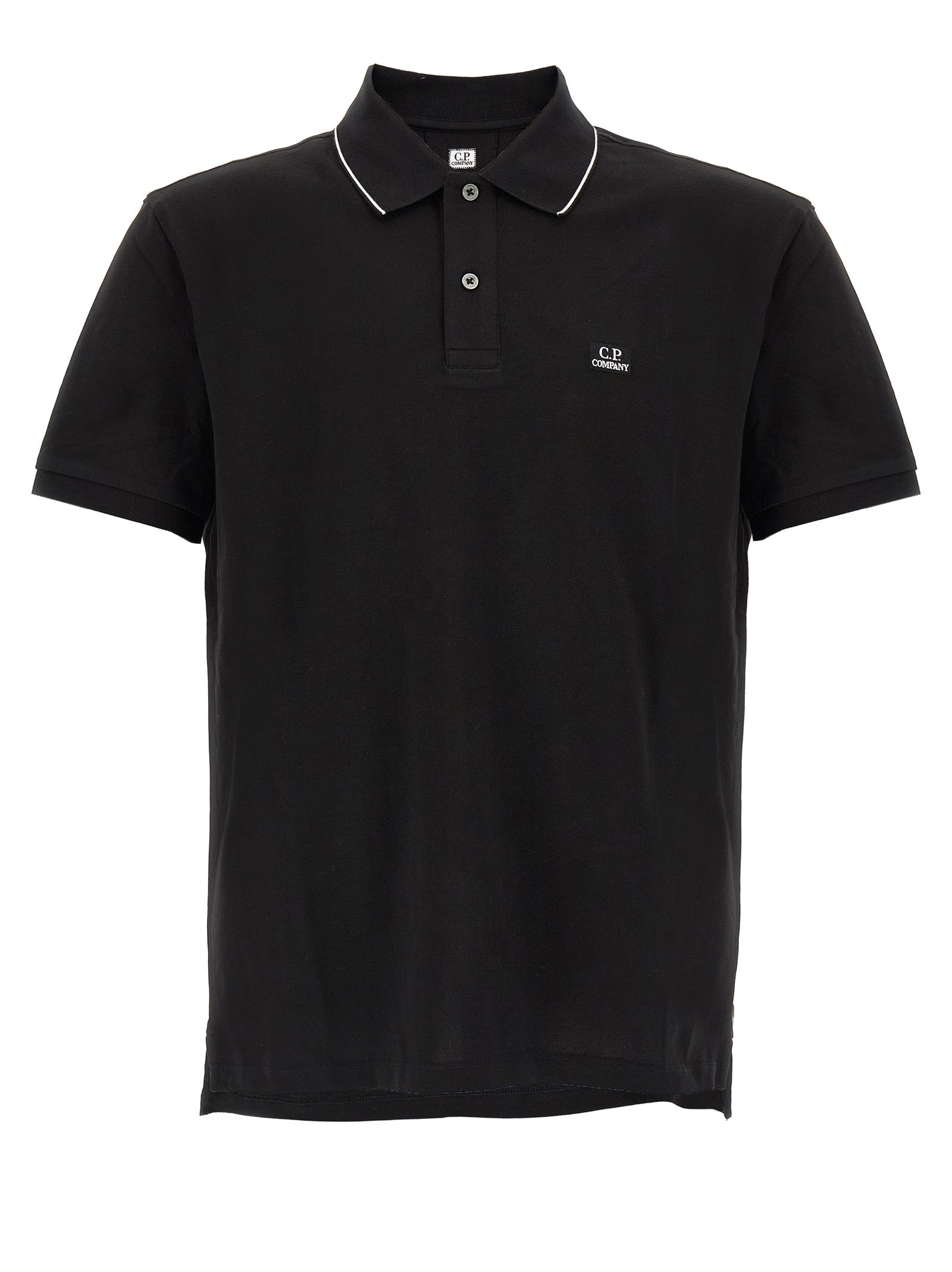 Logo patch polo shirt Black Cotton