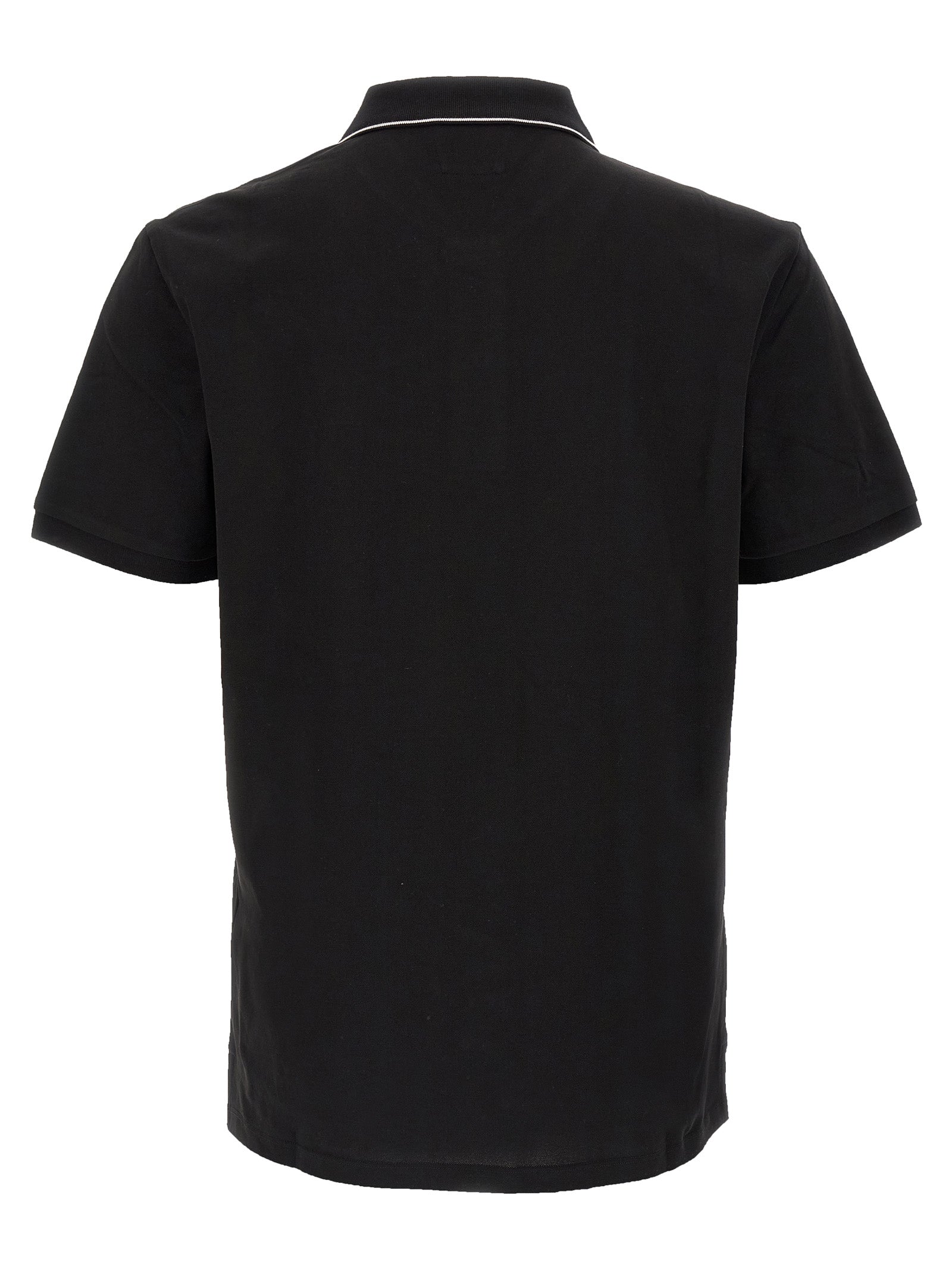 Logo patch polo shirt Black Cotton