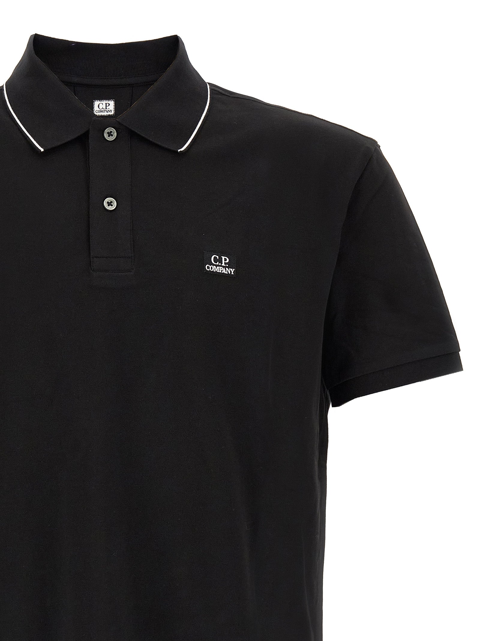 Logo patch polo shirt Black Cotton