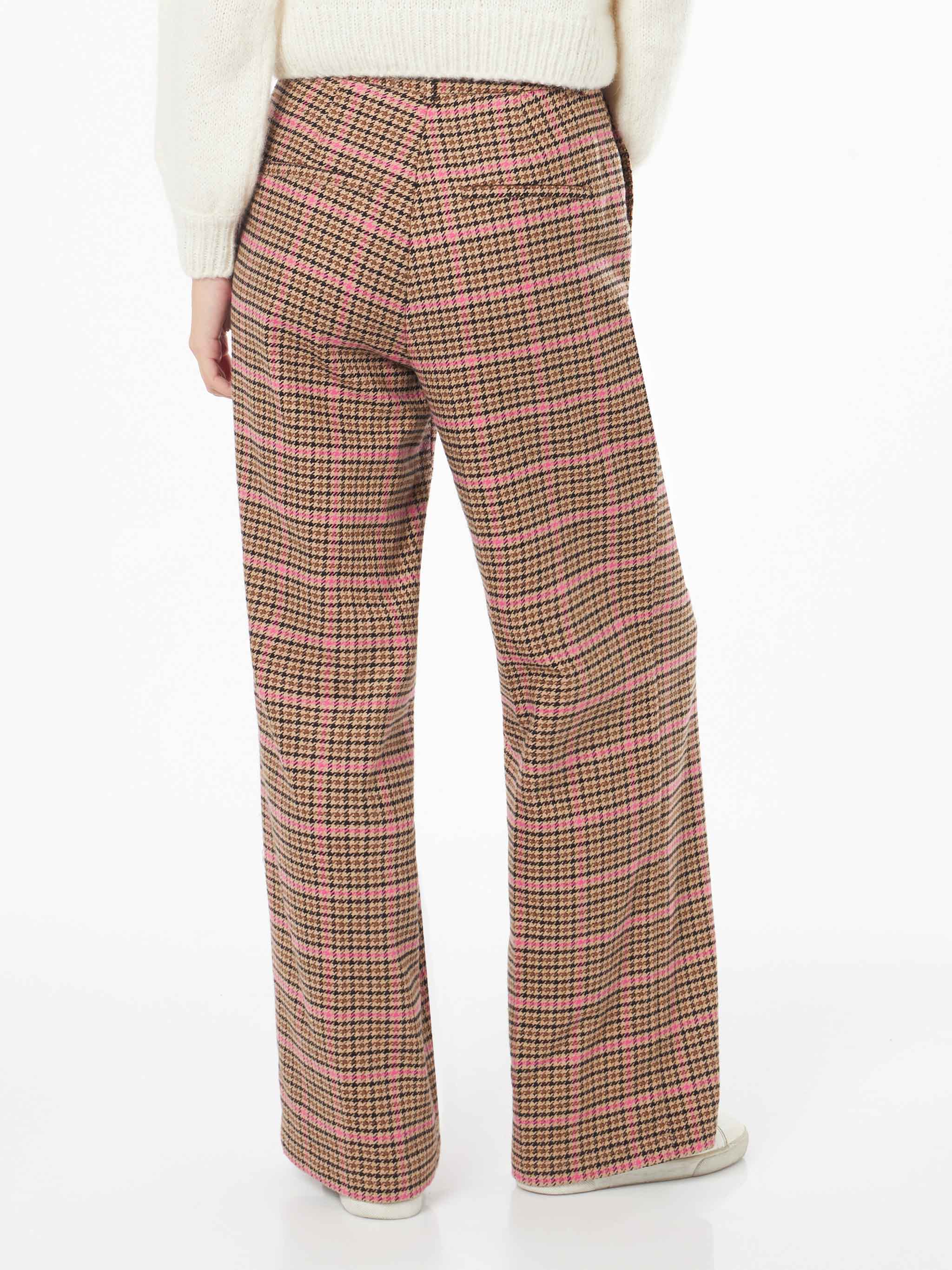 Rebella Houndstooth Palazzo Pants Brown