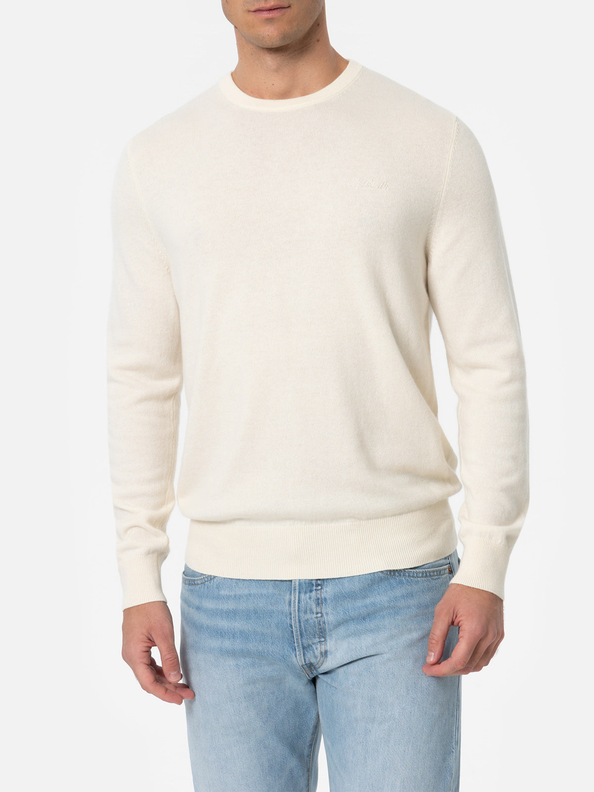 Crewneck Sweater Regent White Blended Cashmere