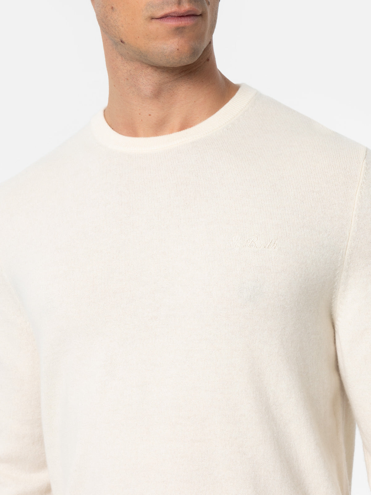 Crewneck Sweater Regent White Blended Cashmere