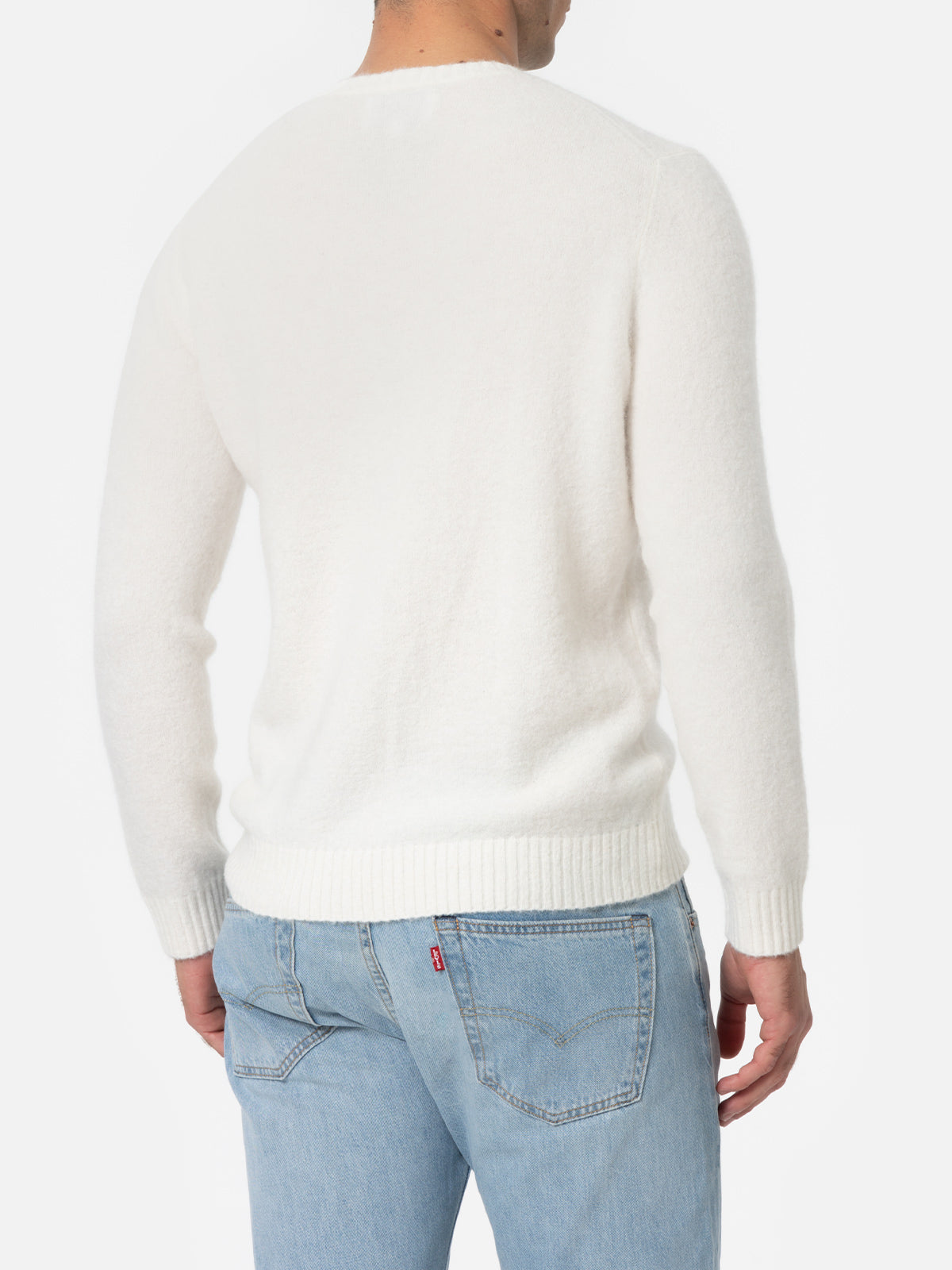 Regent Stretch Sweater Off White Solid Color