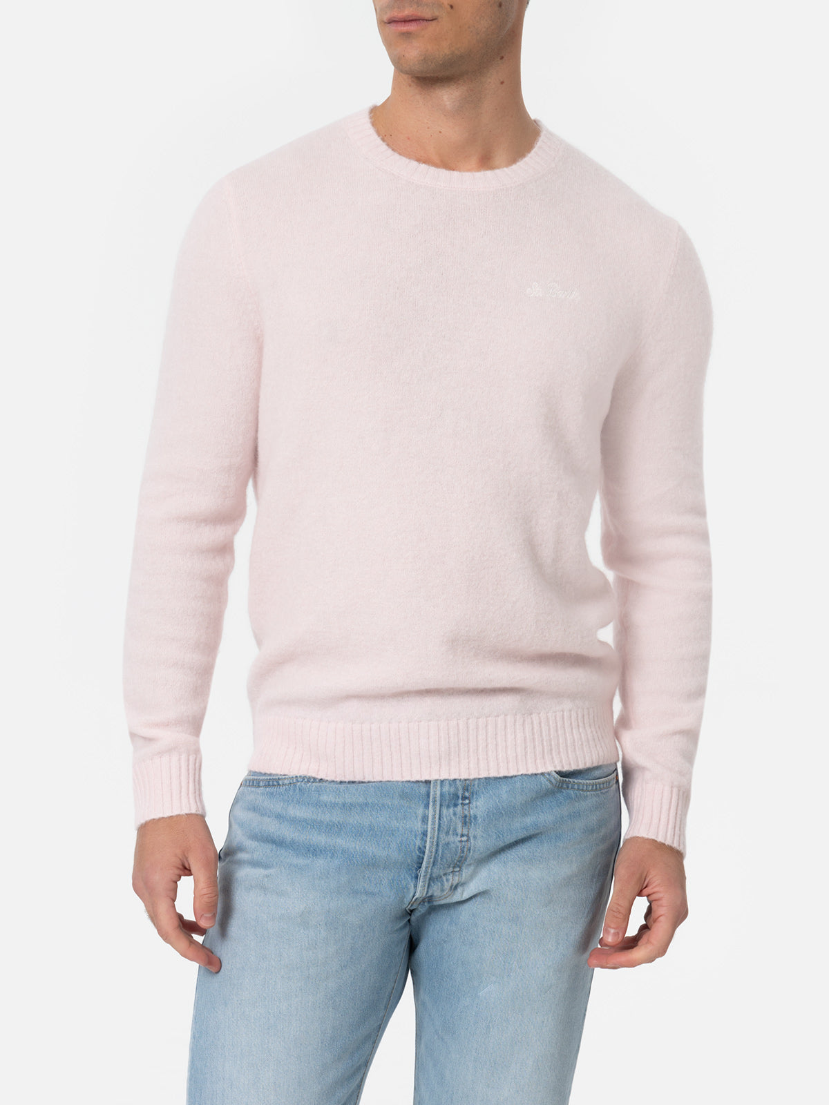 Crewneck Sweater Regent Pink Stretch Alpaca