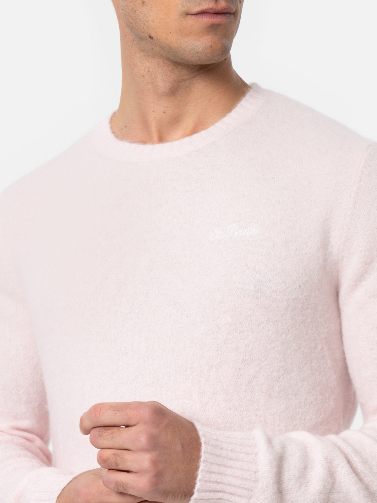 Crewneck Sweater Regent Pink Stretch Alpaca
