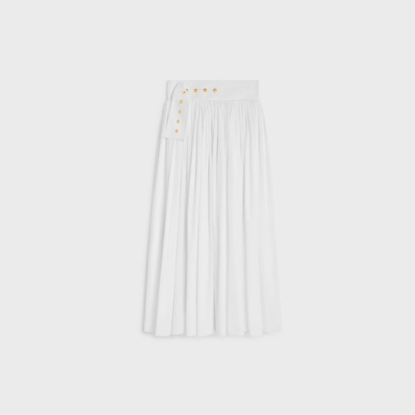 Celine Cotton poplin skirt in white
