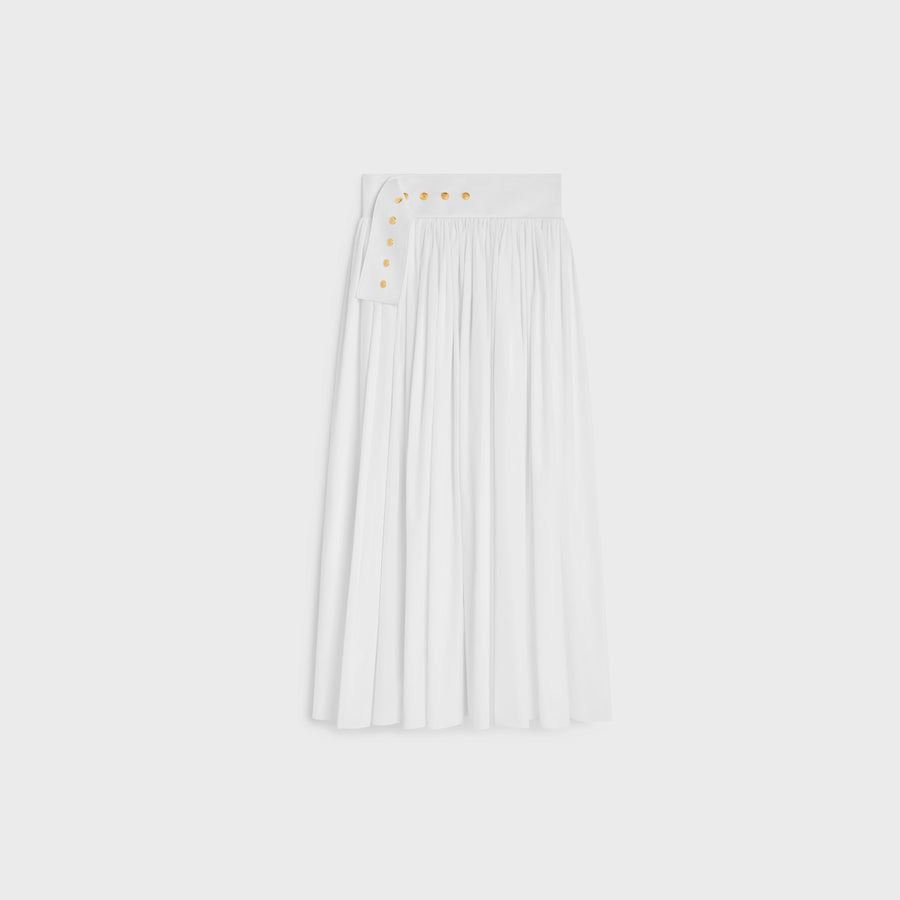 Celine Cotton poplin skirt in white