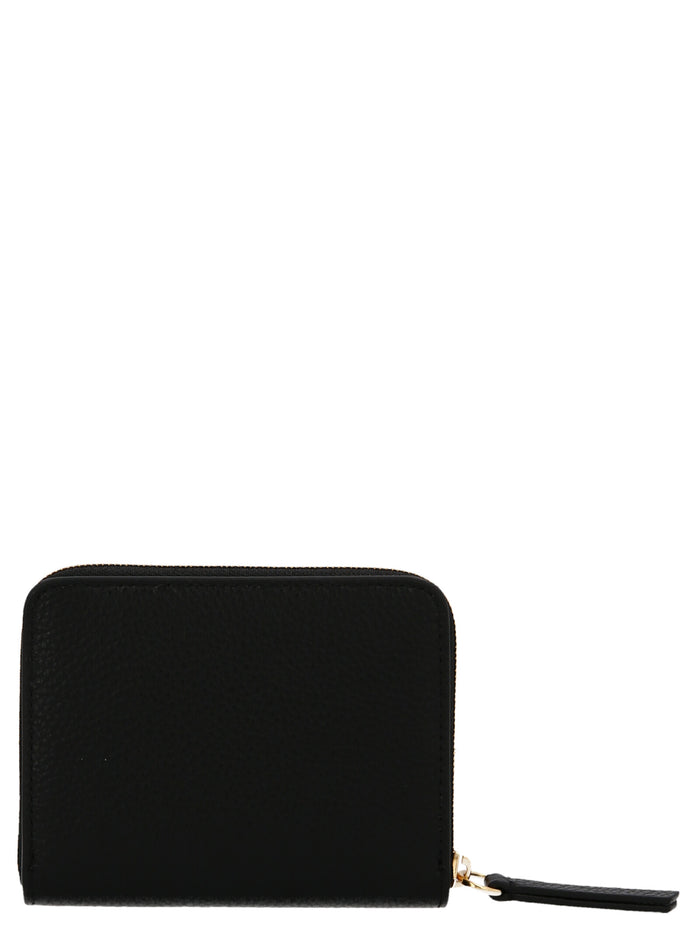 Logo plaque wallet Black Bovine Leather Wallets, Card Holders