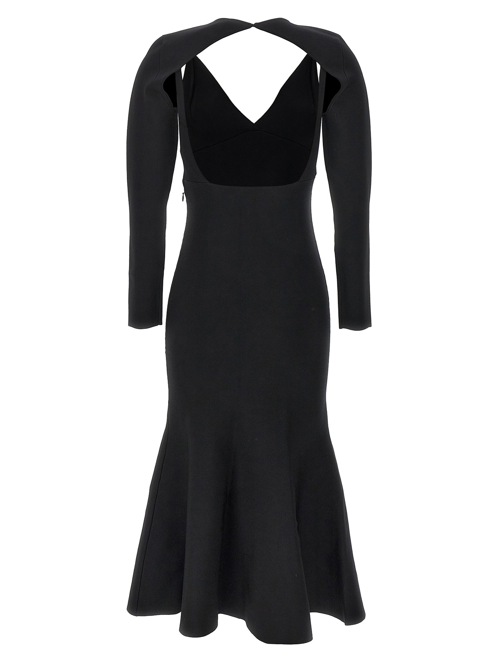 Stretch knit midi dress Black