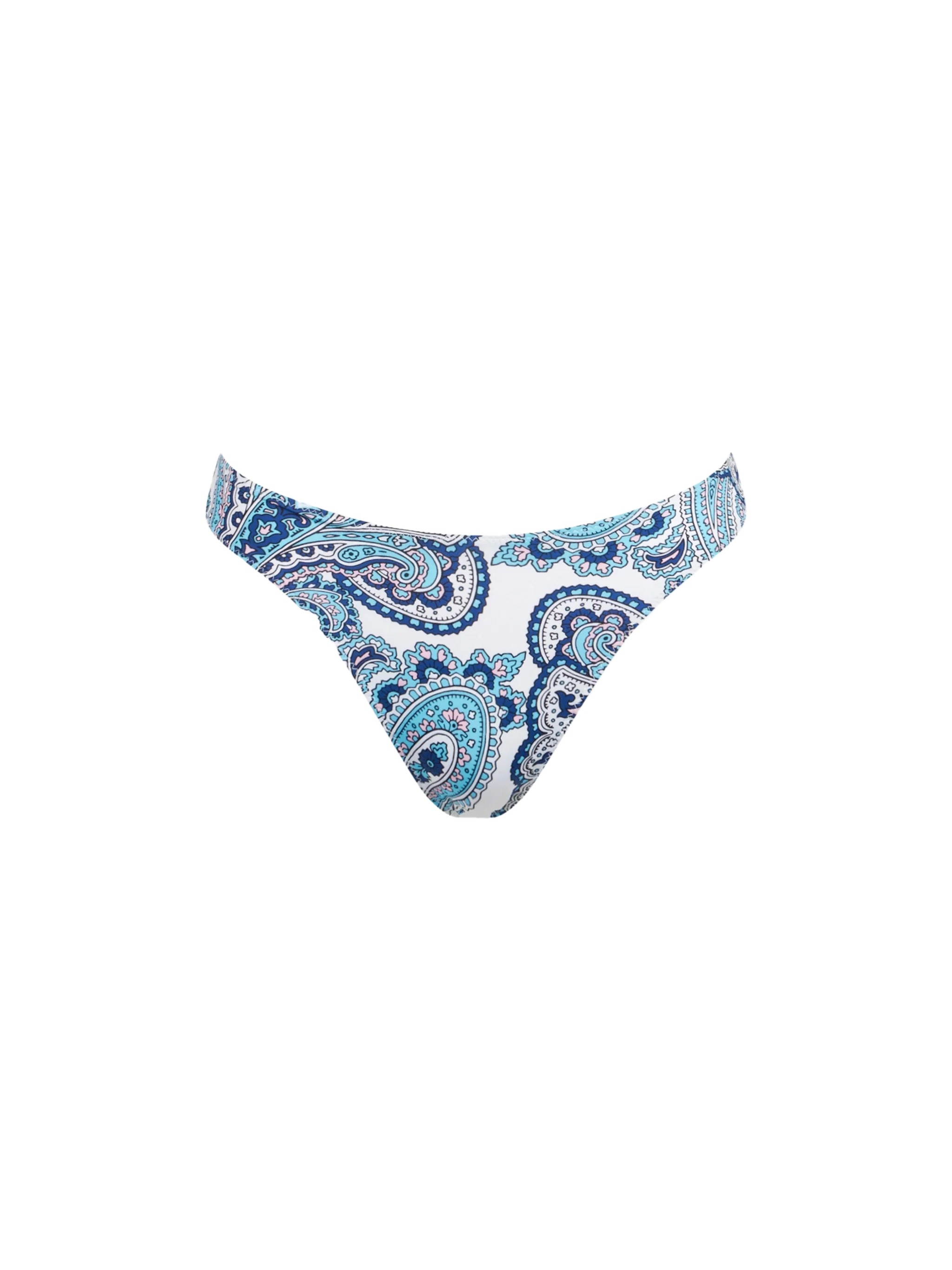 Naomi Paisley Print Cheeky Swim Briefs Blue Bottom