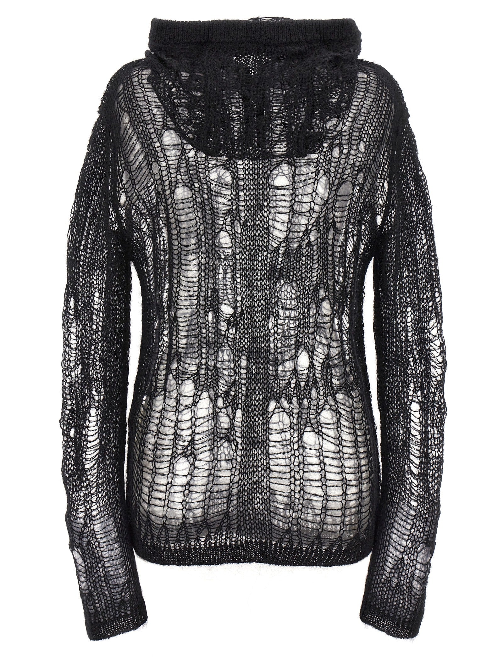 Spider Hoodie hooded sweater Black Nylon Mohair Wool Sweater, Cardigans