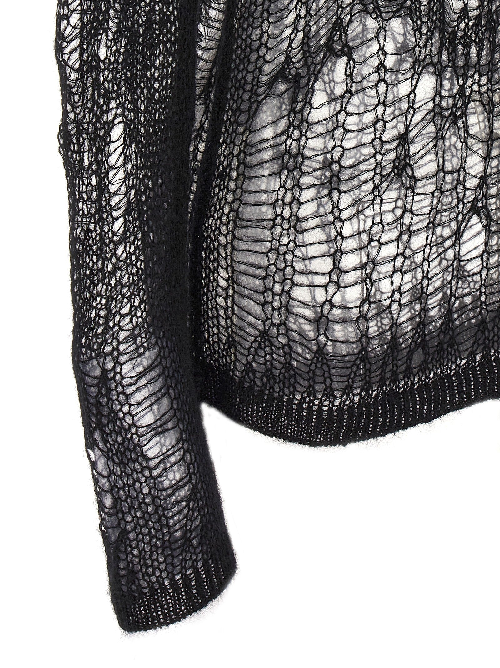 Spider Hoodie hooded sweater Black Nylon Mohair Wool Sweater, Cardigans