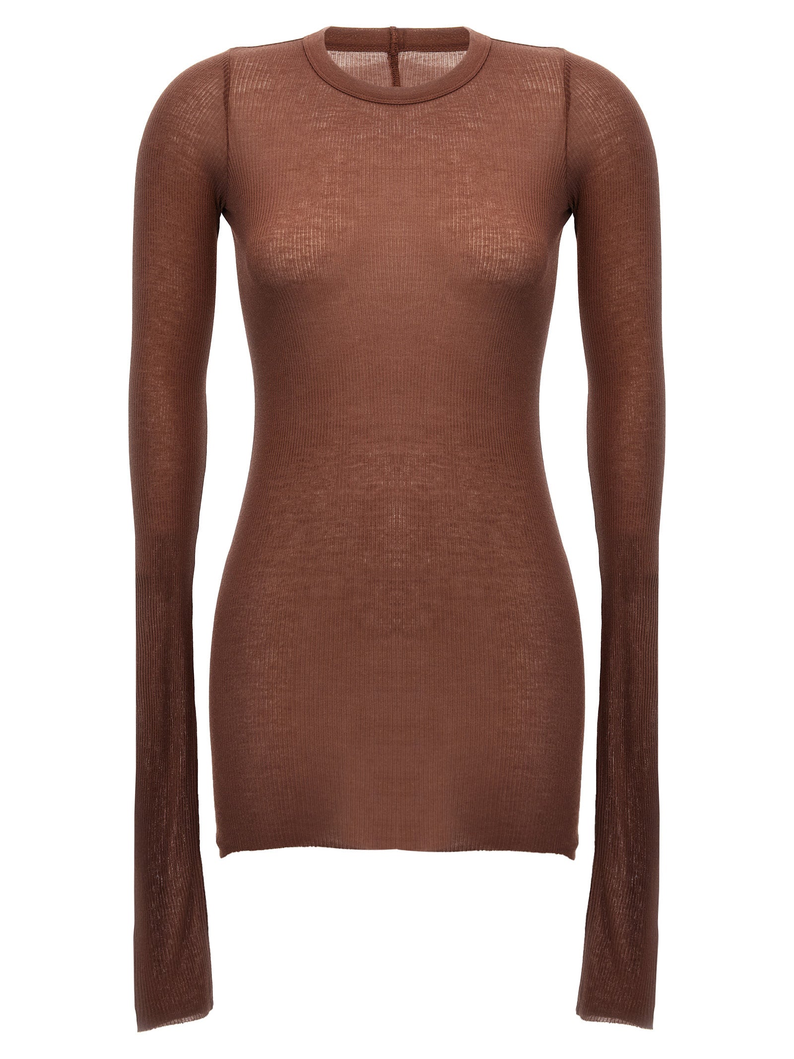 Rib Ls T T-shirt Pink Viscose