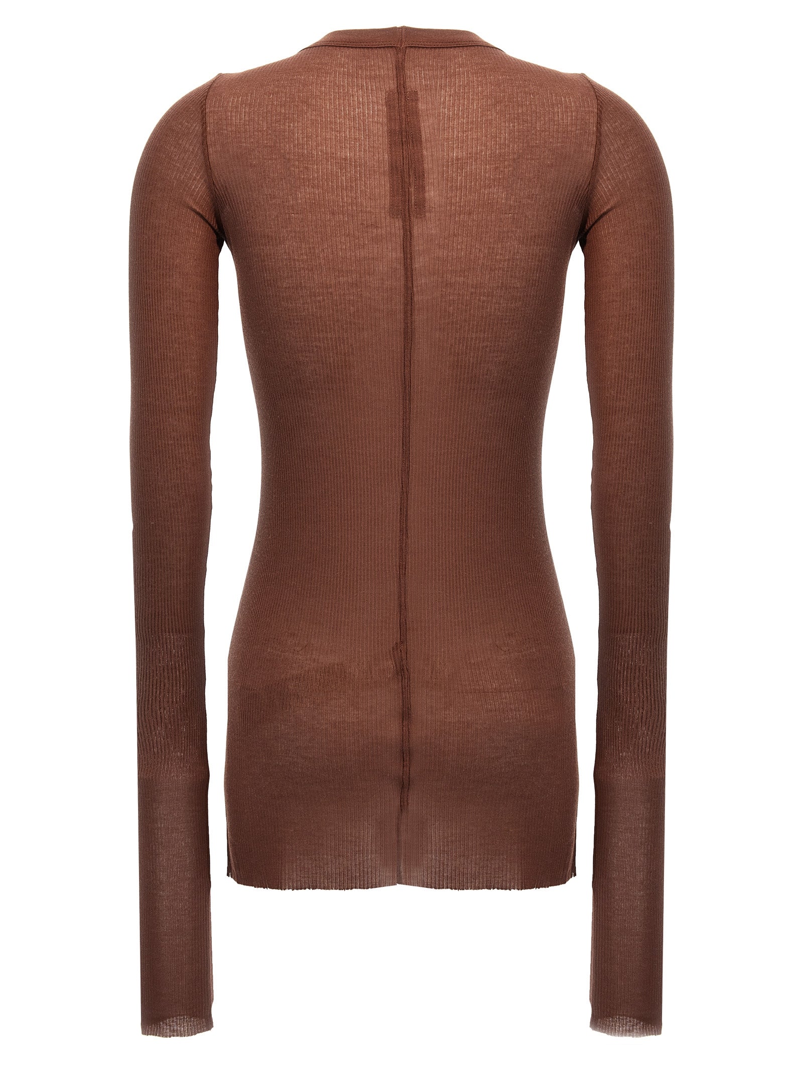 Rib Ls T T-shirt Pink Viscose