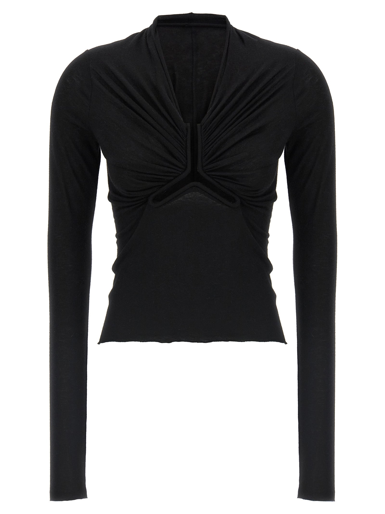 Allanah Ls T sweater Black Viscose Nylon Wa Wool Sweater, Cardigans