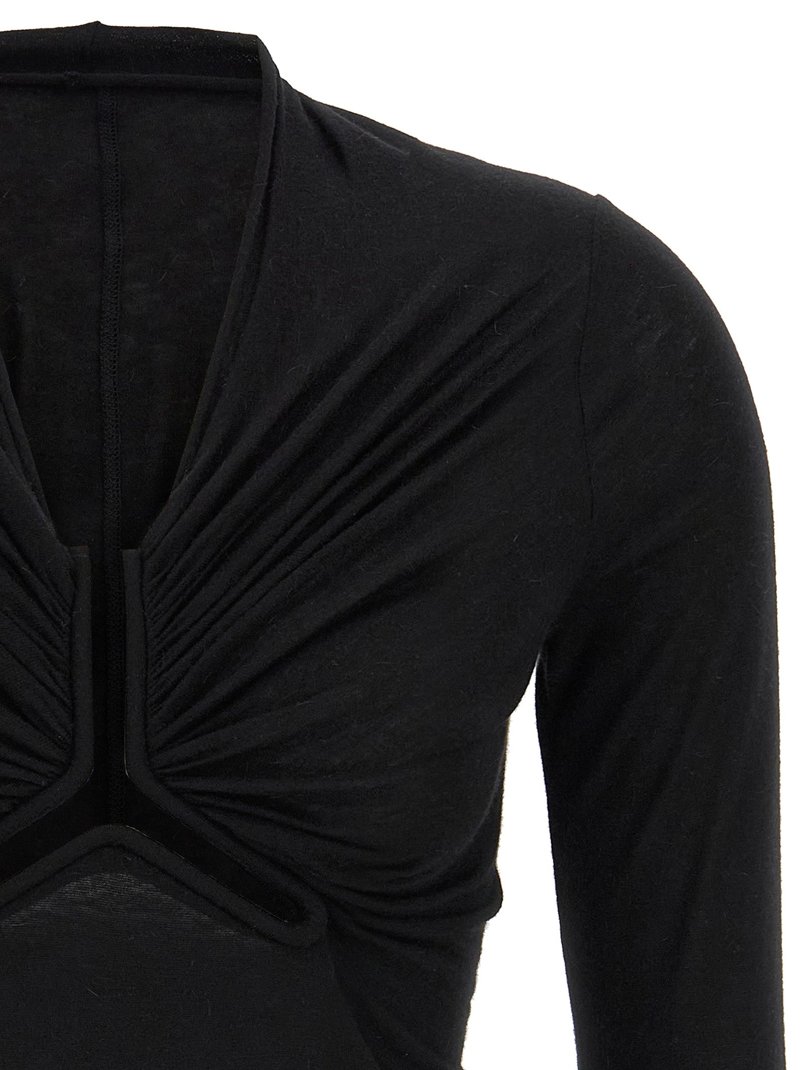 Allanah Ls T sweater Black Viscose Nylon Wa Wool Sweater, Cardigans