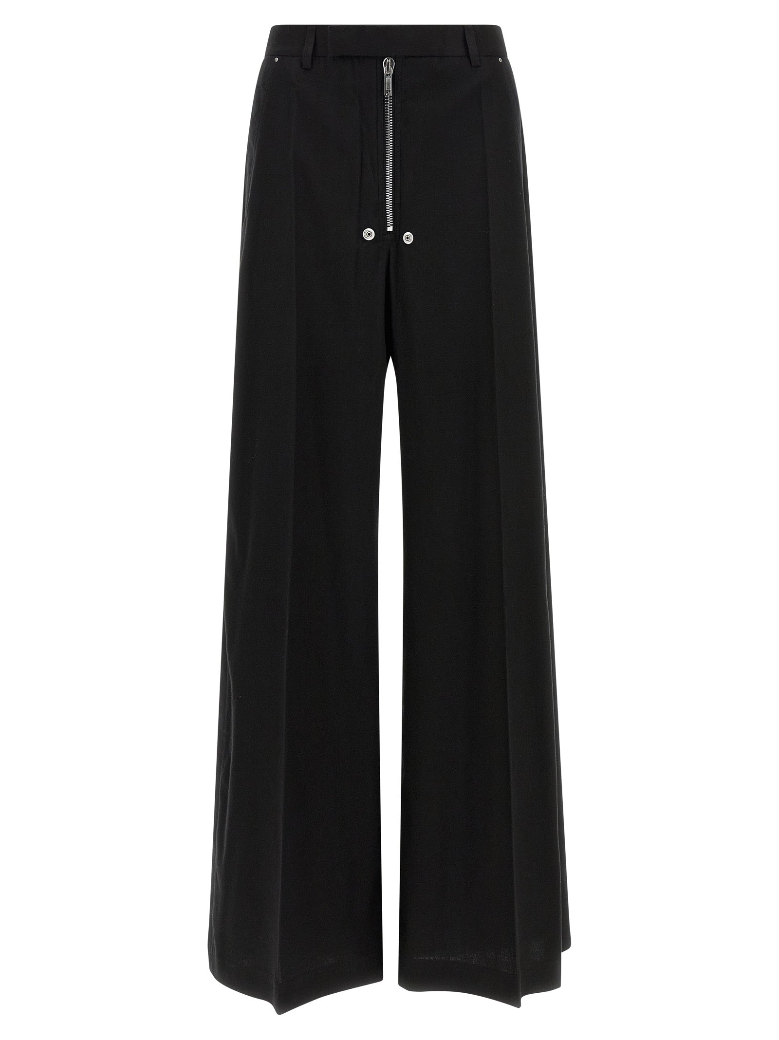 Tailored Wide Belas pants Black Cotton Wool