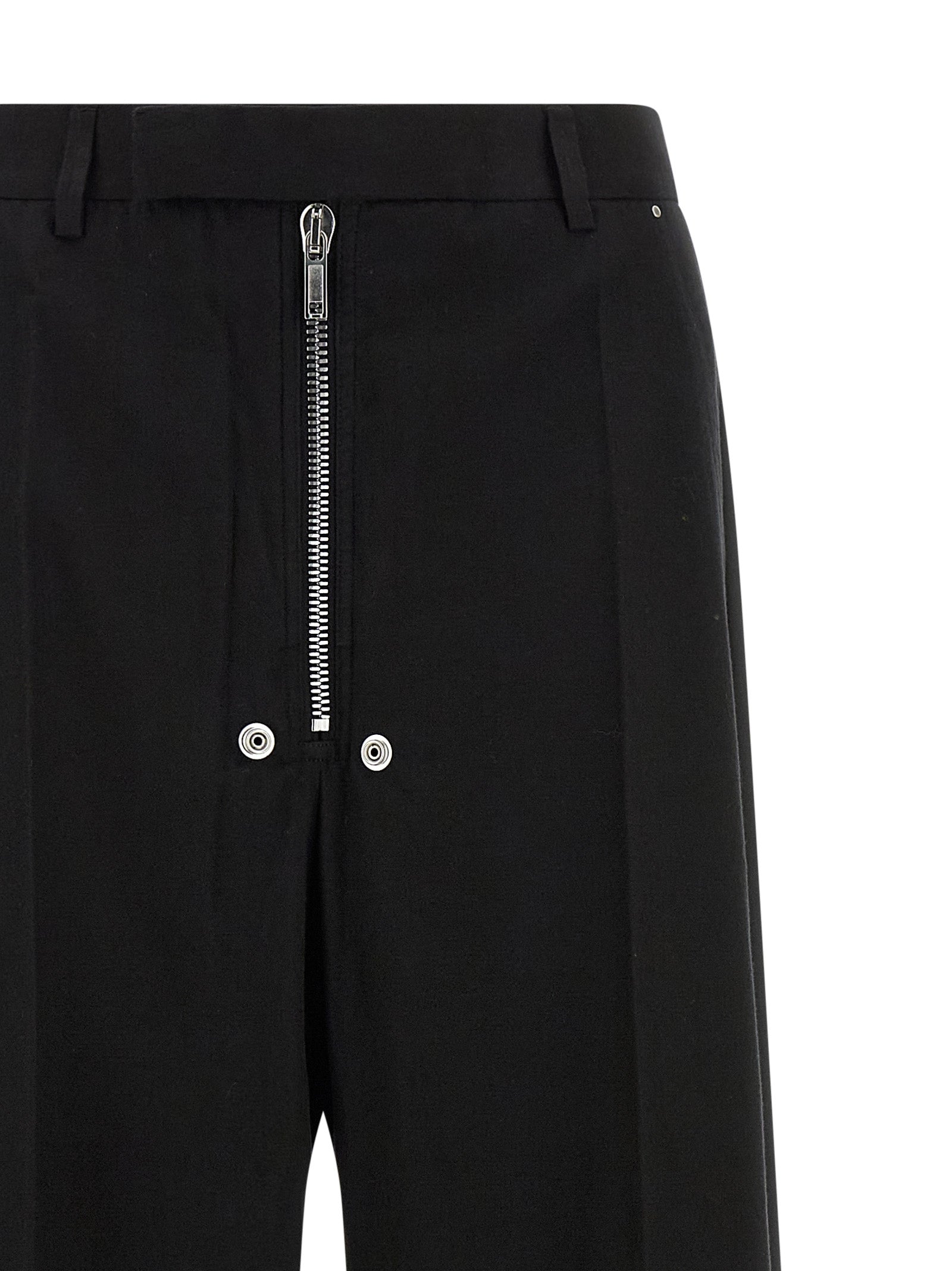 Tailored Wide Belas pants Black Cotton Wool