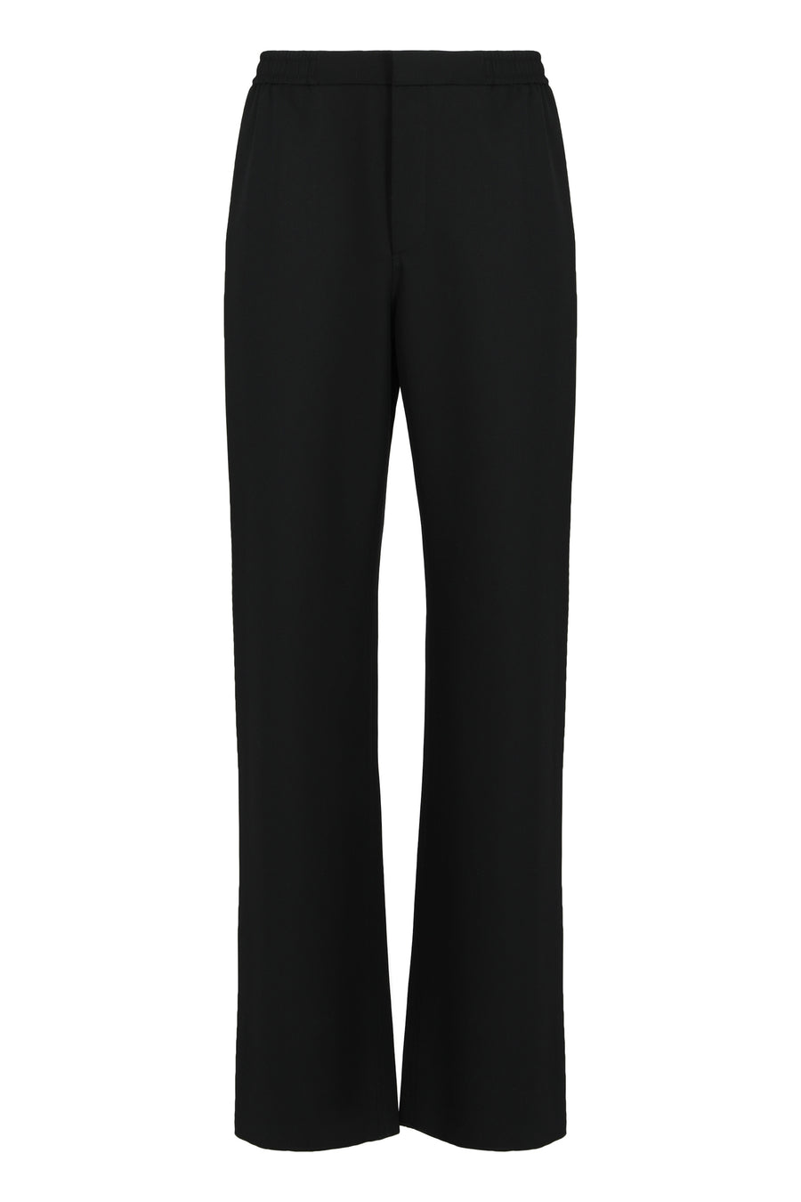 Wool Trousers With High Waist Black