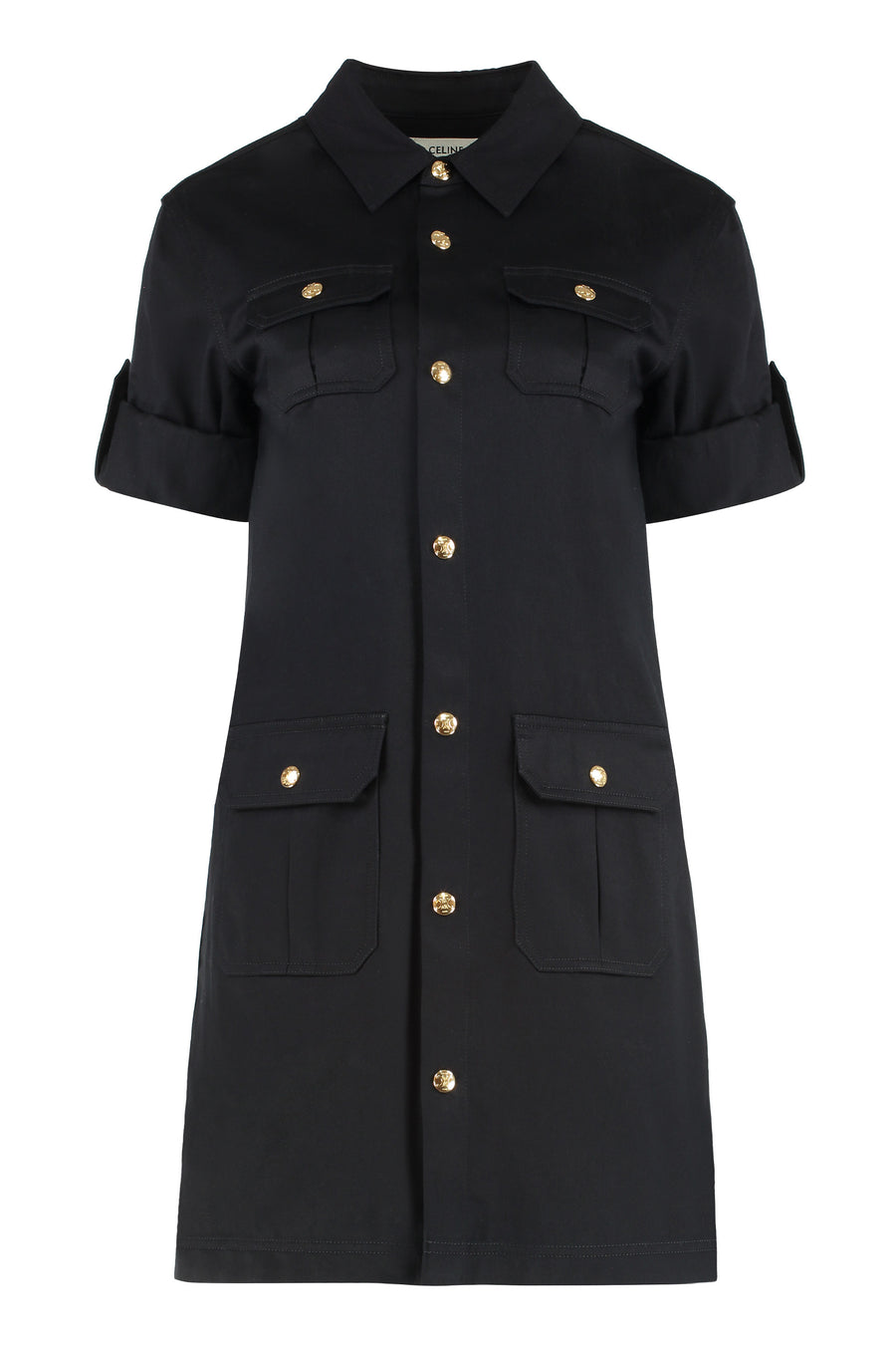 Cotton Shirtdress Black Dress