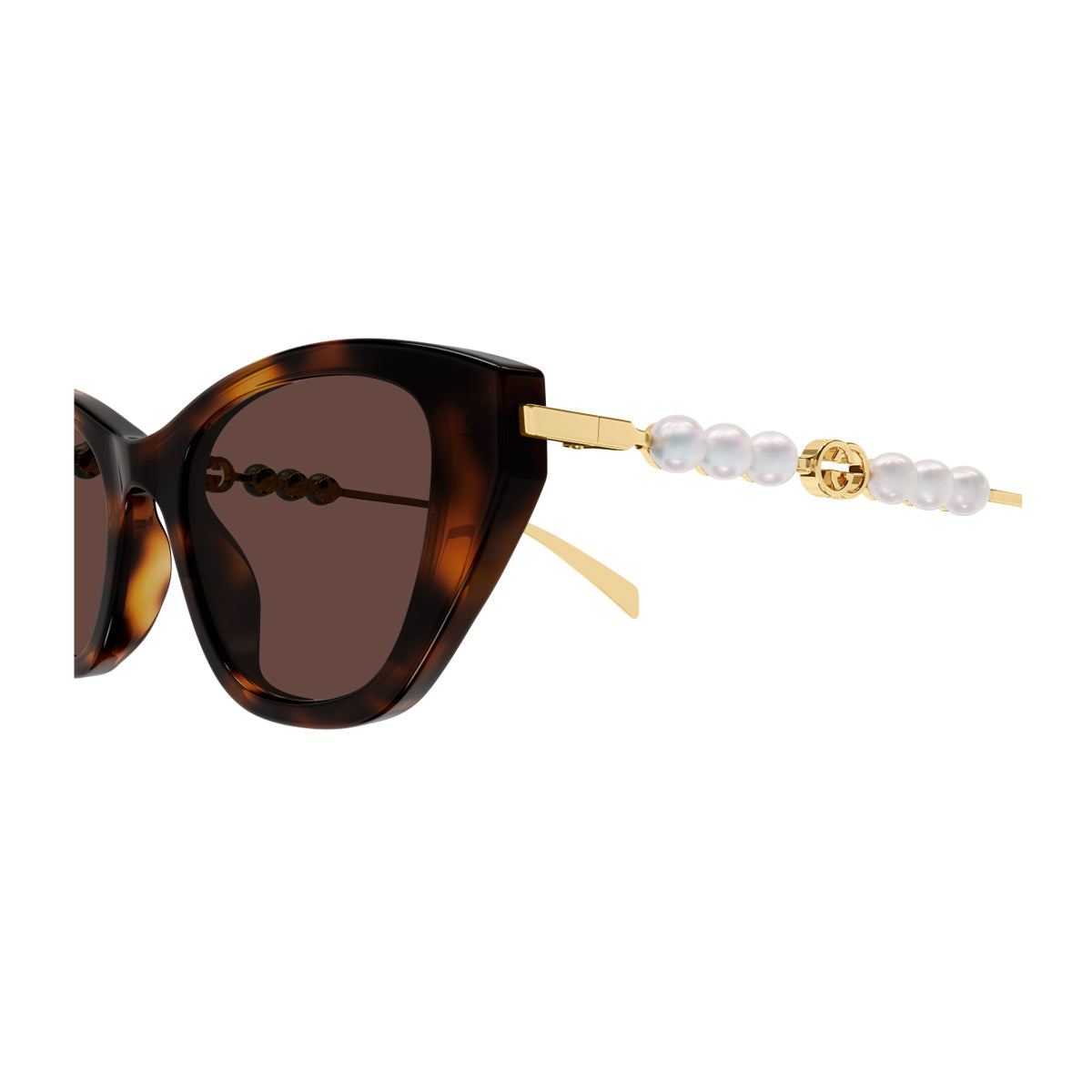 Gucci GG1968S Linea Emblem 003 Havana Gold Brown Recycled Acetate/metal Occhiali Da Sole