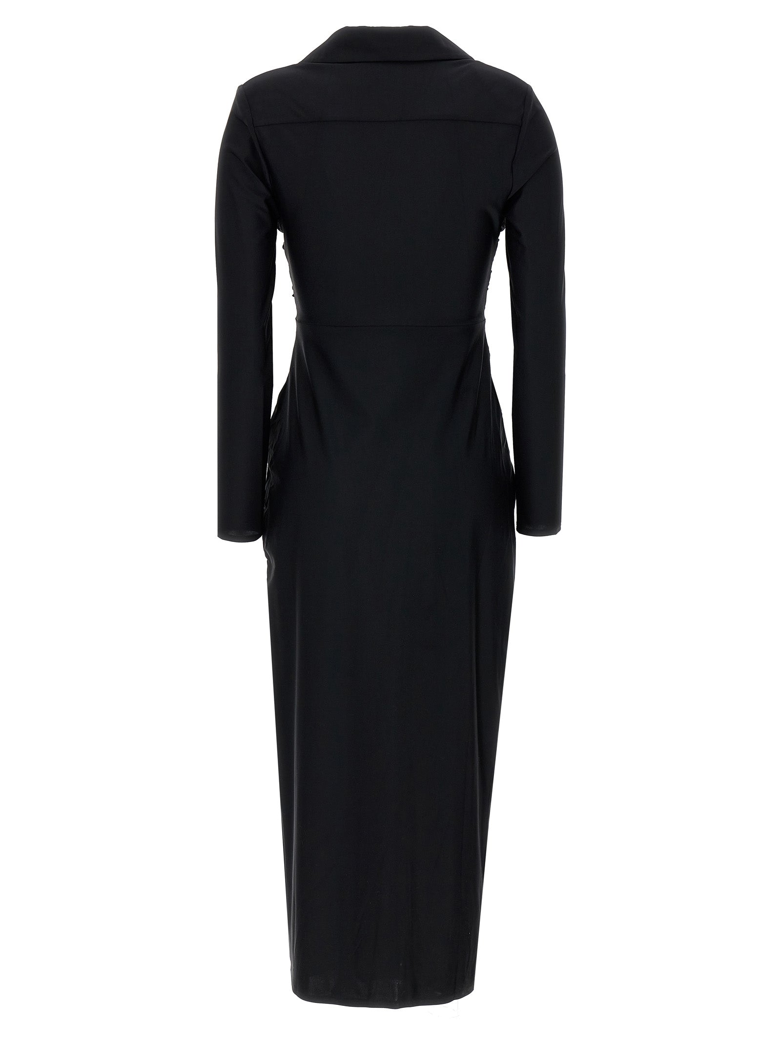Black Jersey Cut Out Midi dress Polyamide