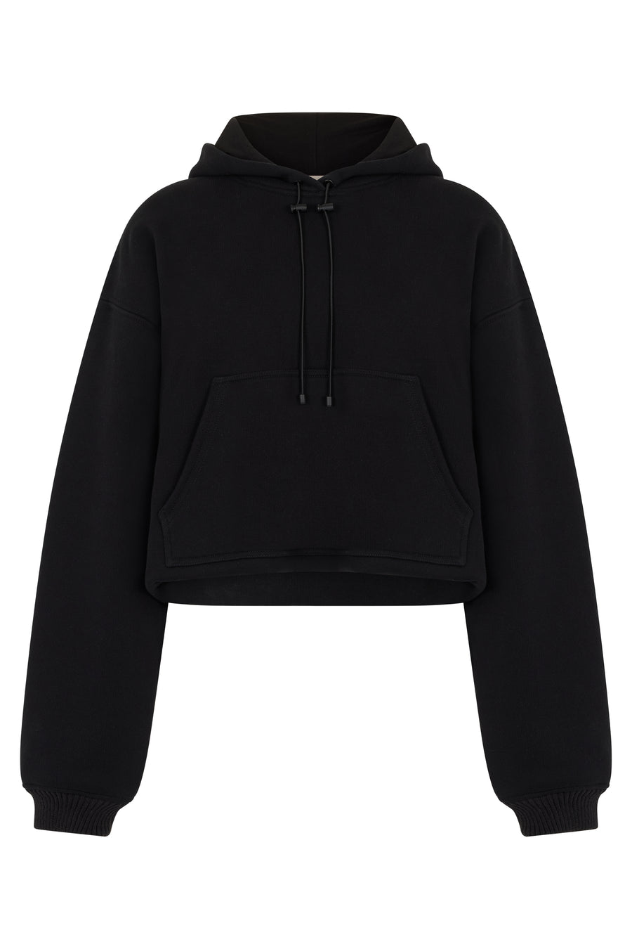 Hoodie Cropped Cotton Black Hoodies