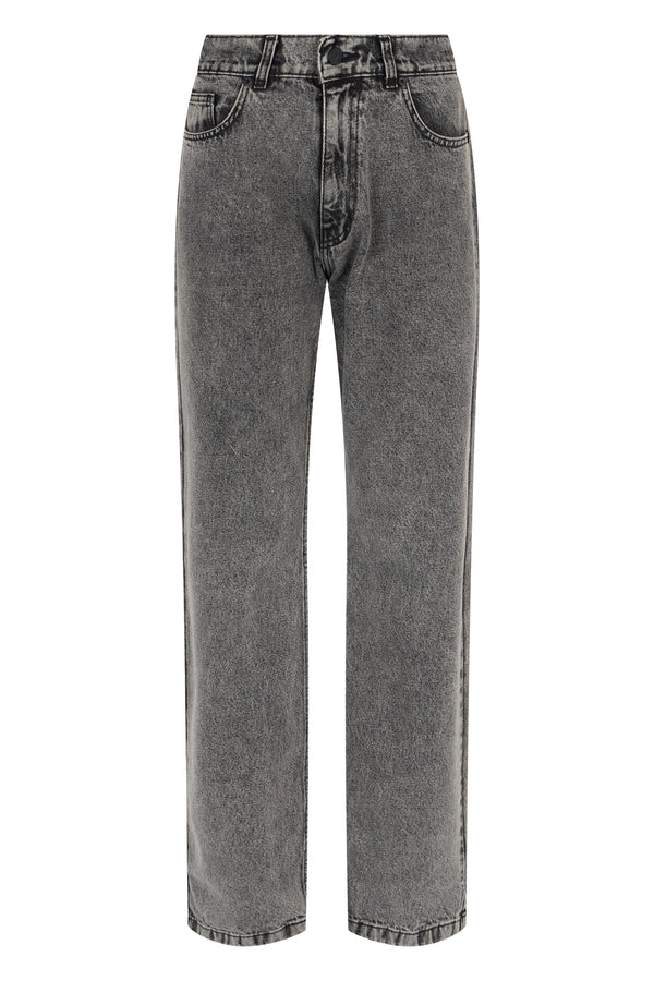 Straight Jeans Cotton Grey Straight-leg