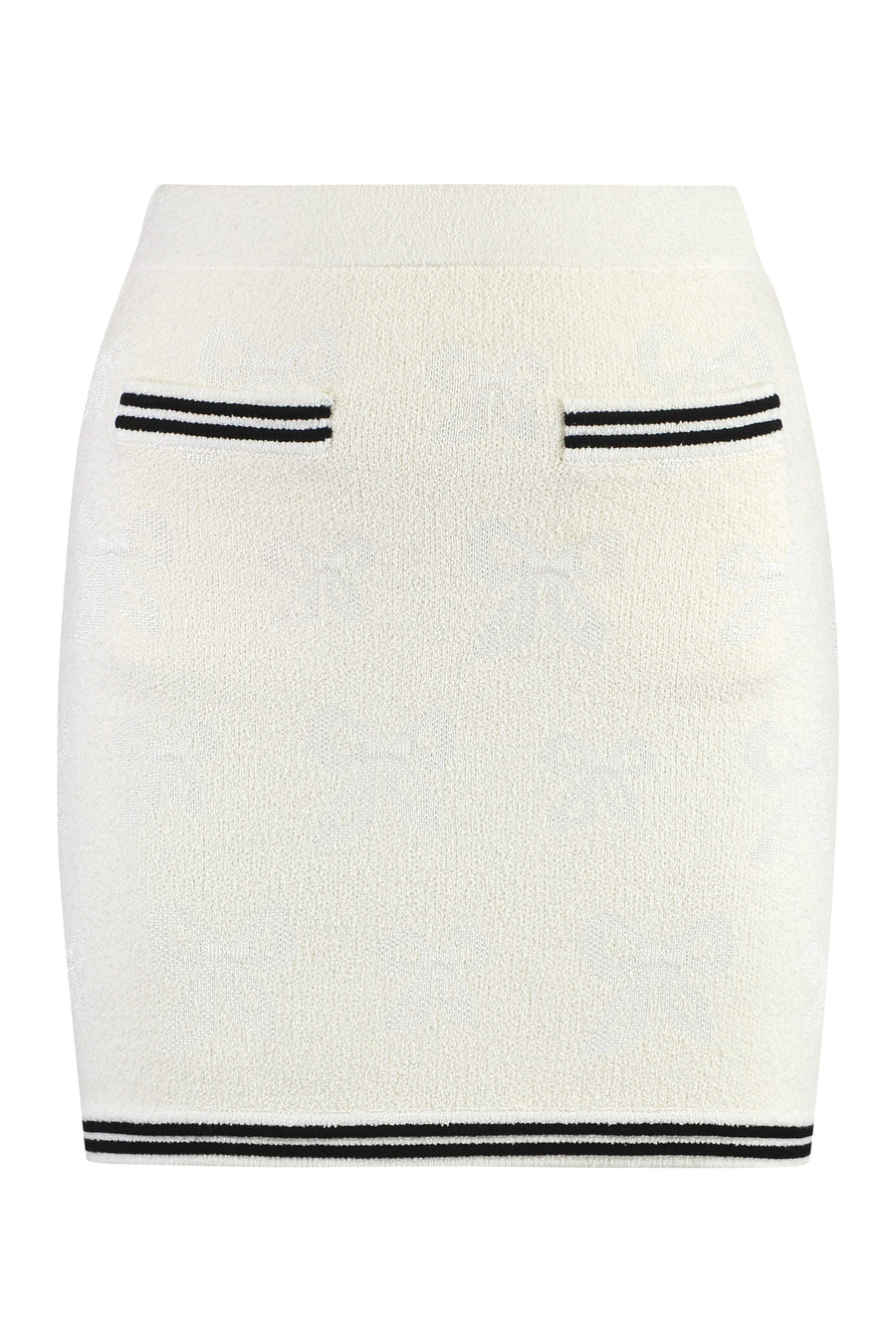 Knitted Mini Skirt Panna Polyamide