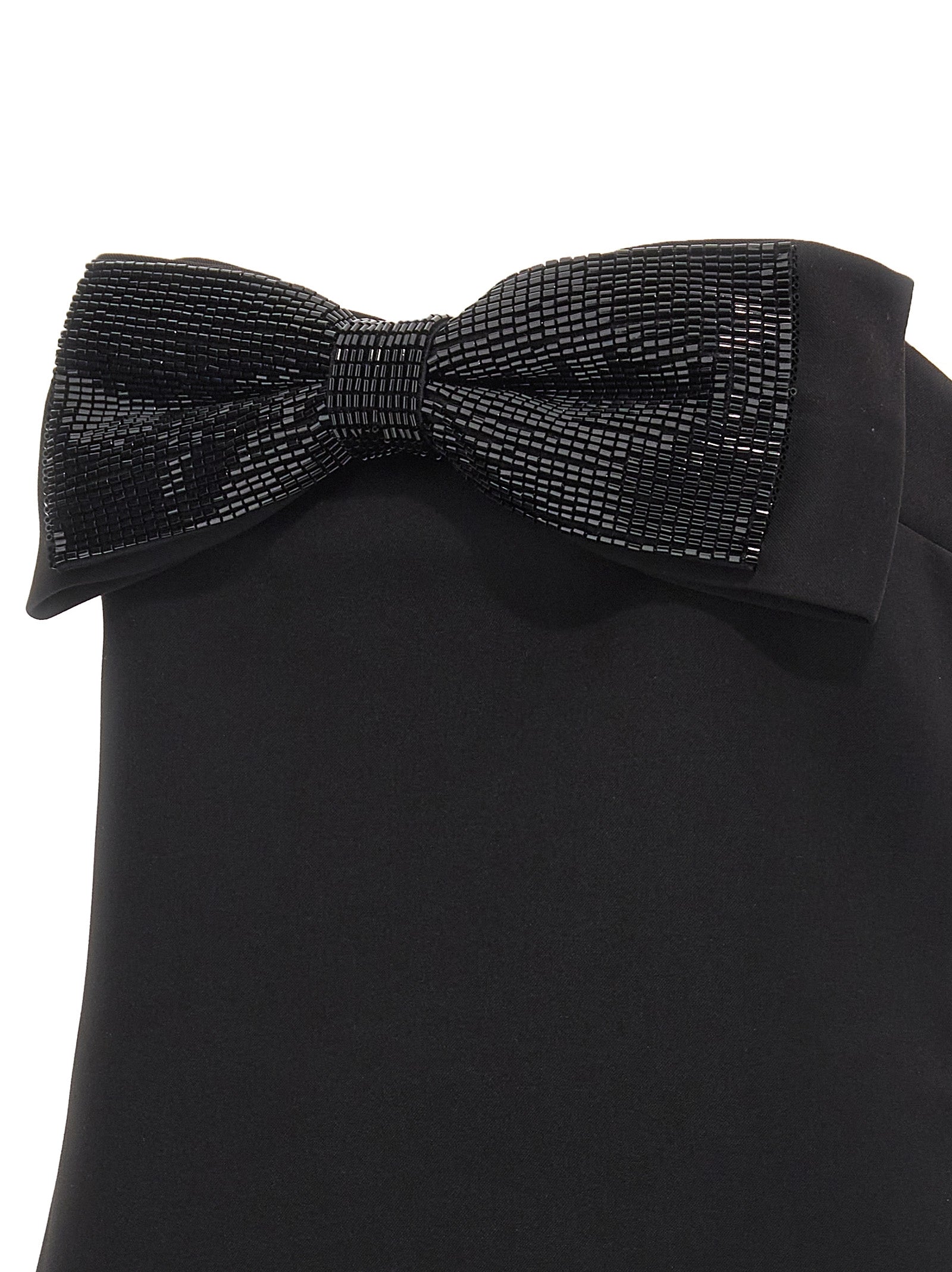 Black Crepe Bandeau top Polyester Tops