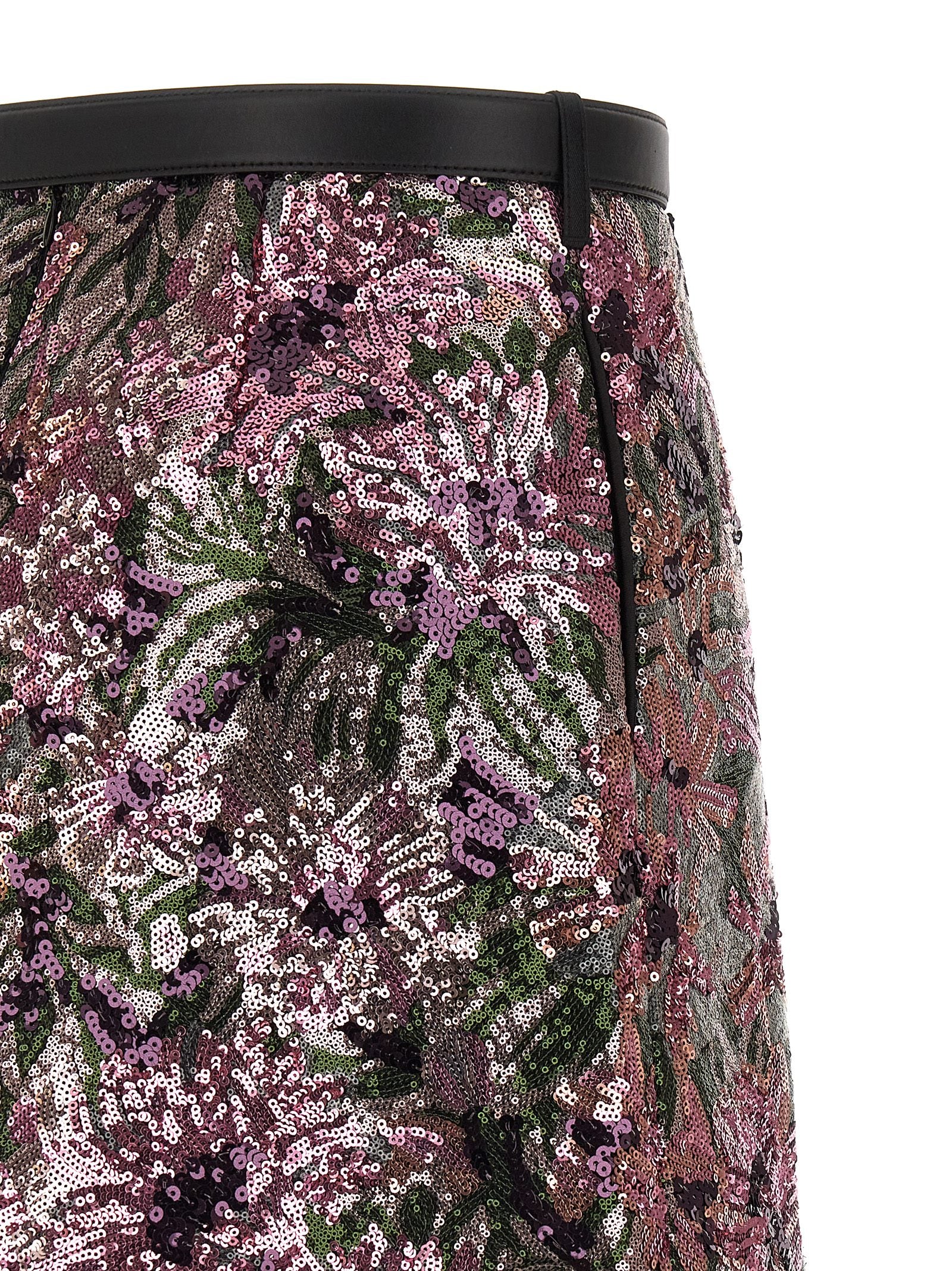 Floral Sequin Mini skirt Pink Polyamide
