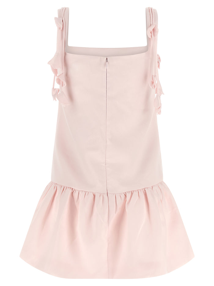 Pink Flower Taffetà dress Polyester Skirt