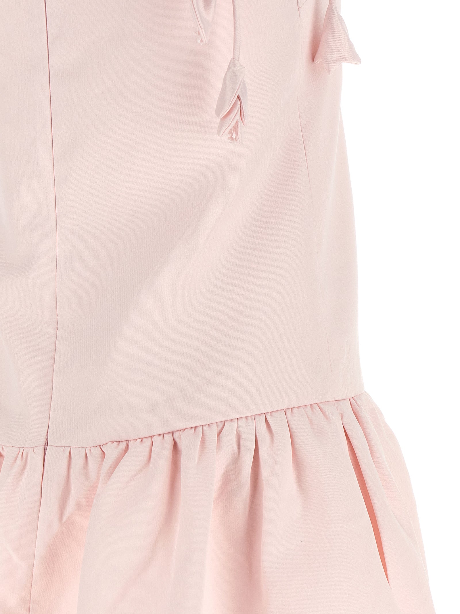 Pink Flower Taffetà dress Polyester Skirt