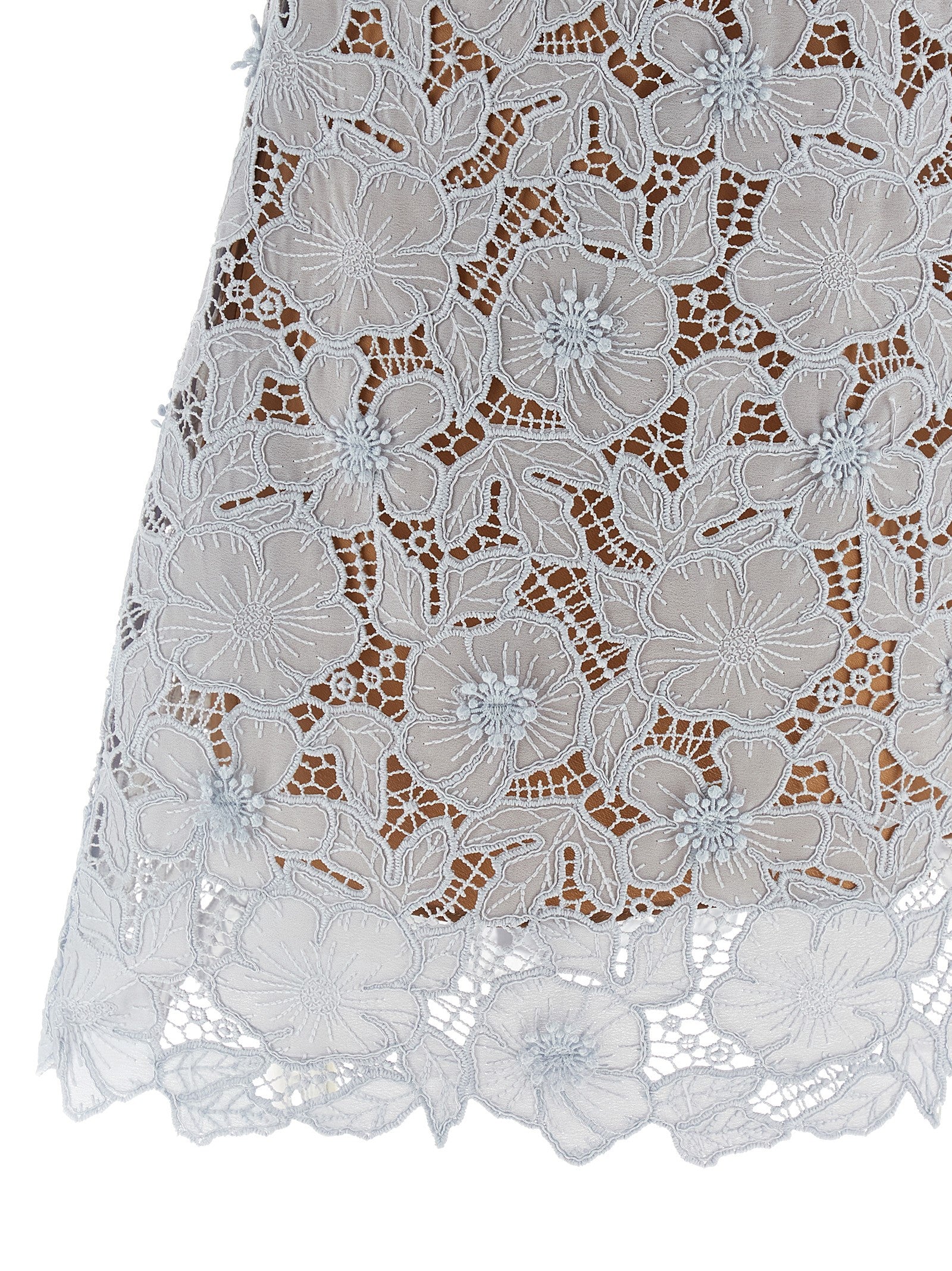 Blue Guipure Lace Mini dress Light Polyester