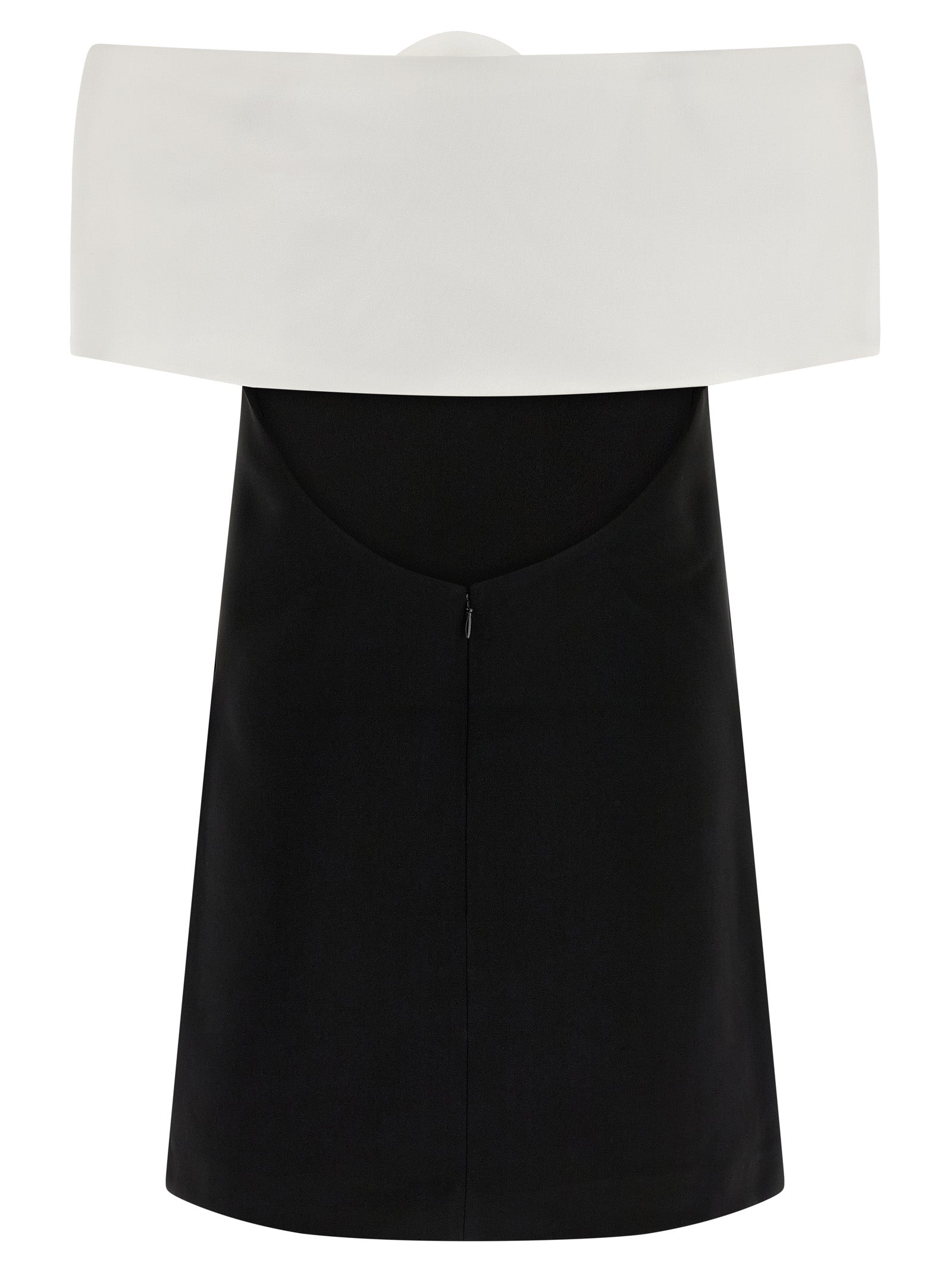 Black Crêpe Flower Mini dress White/black Polyester