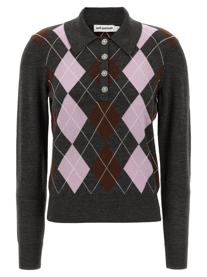 Grey Argyle Lightweight sweater Gray Wool Sweater, Cardigans